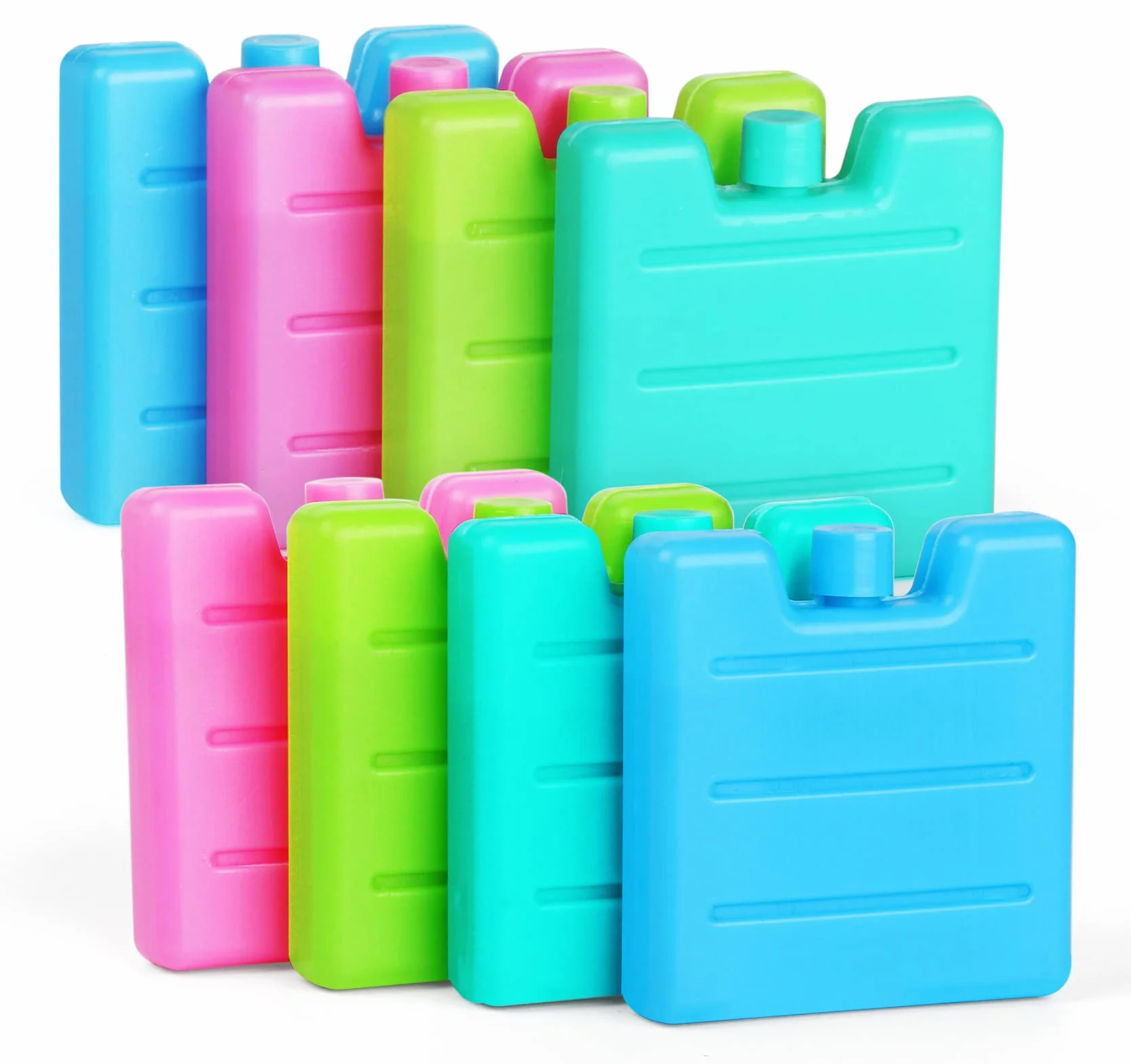 Lot de 8 Mini Pains de Glace Blocs Réfrigérants 7.5x7x1.5 cm 65g Sac de Congélation Réutilisables pour Glacière