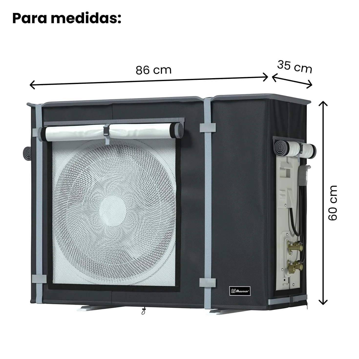 Housse protection imperméable climatiseur extérieur CVAC polyester 420D Oxford UV 86x35x60 cm