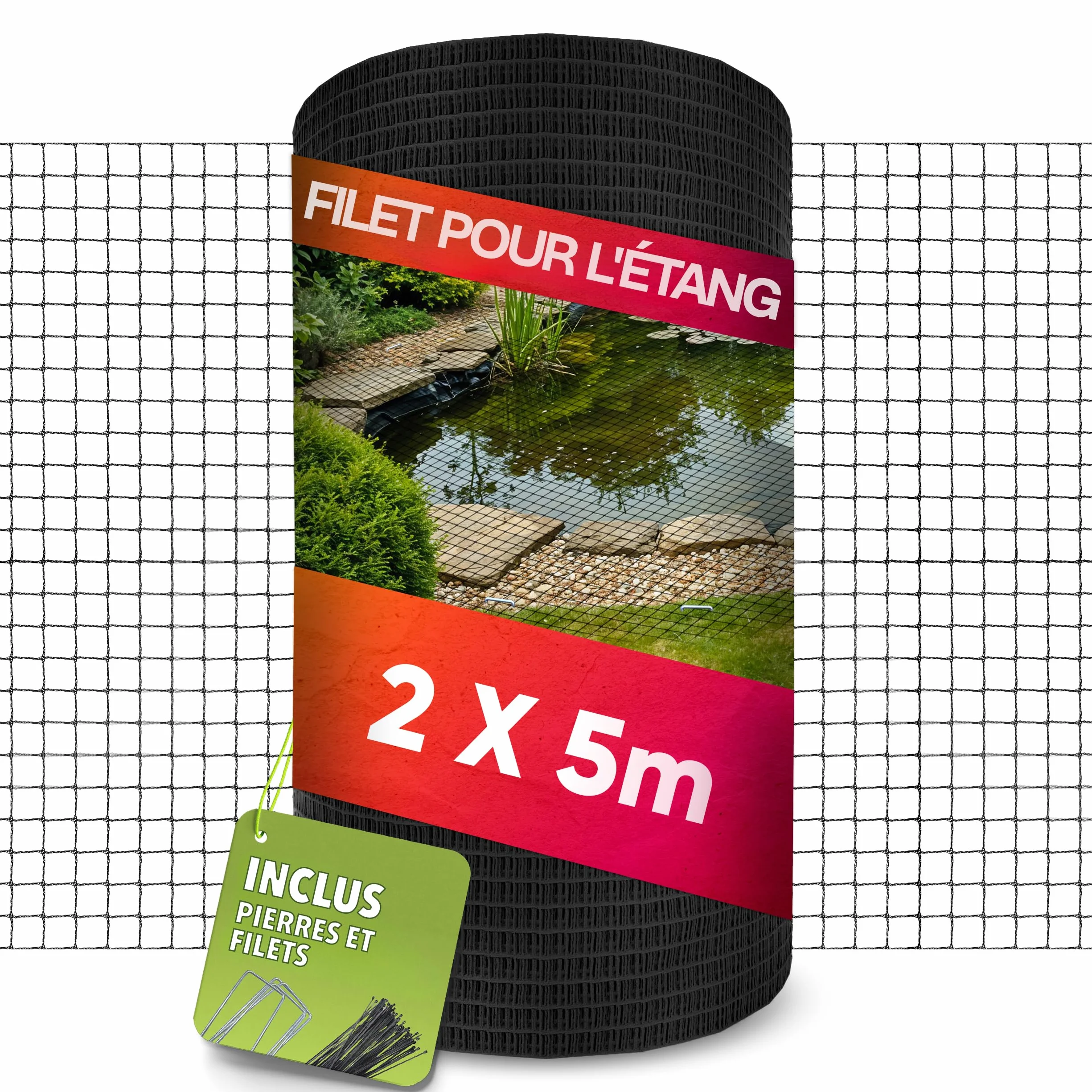 LAINFELD Filet d'étang à mailles fines 2 x 5 m Résistant aux intempéries et aux UV Filet de balcon contre les pigeons et les hérons