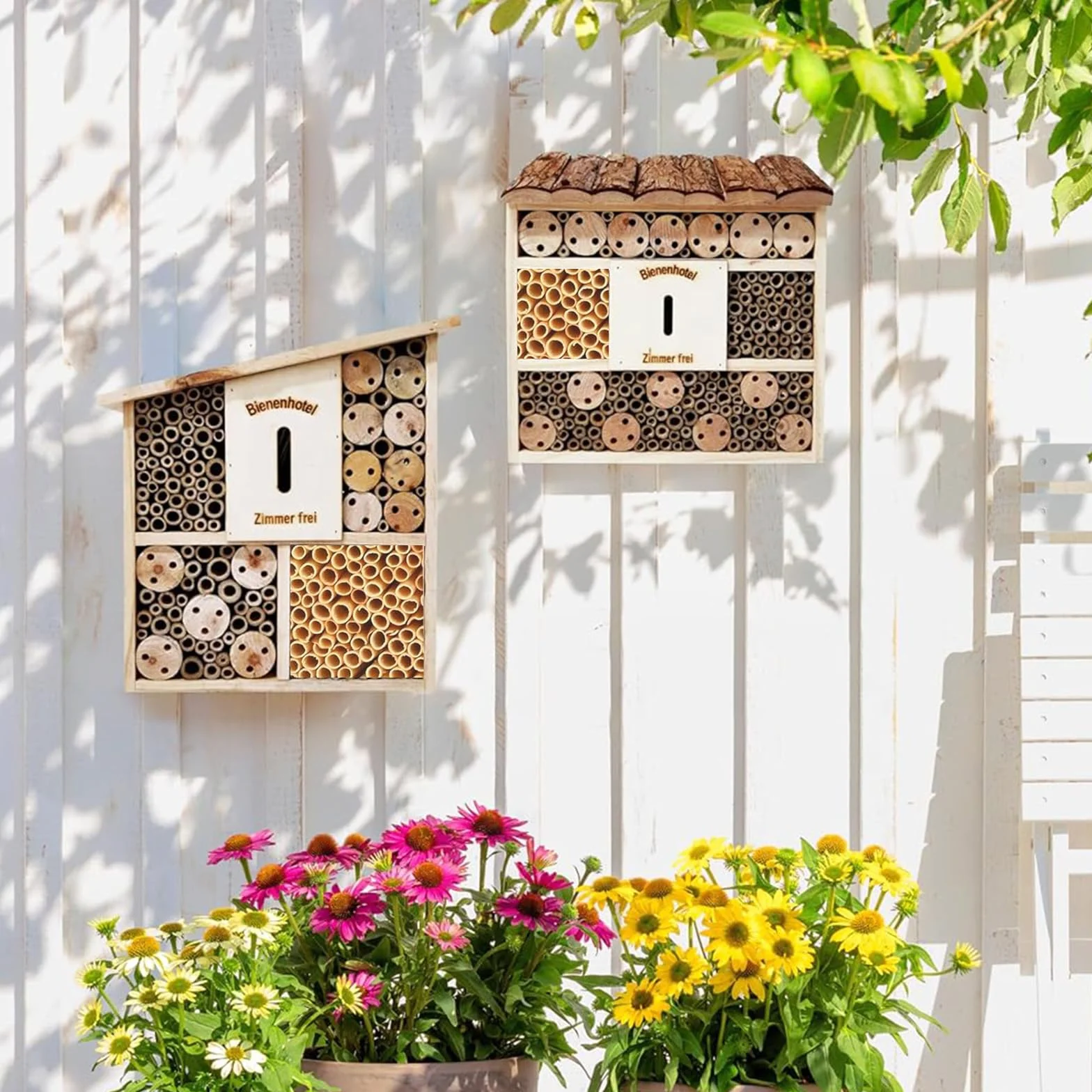 Kit Hôtel à Insectes 300 Pièces 20 cm Paille de Blé Naturelle pour Abeilles Papillons