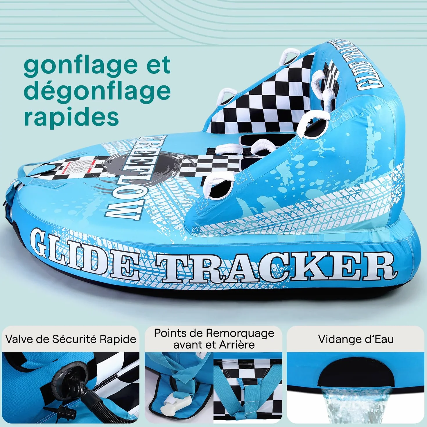 SereneLife Tube de Remorquage Gonflable Robuste