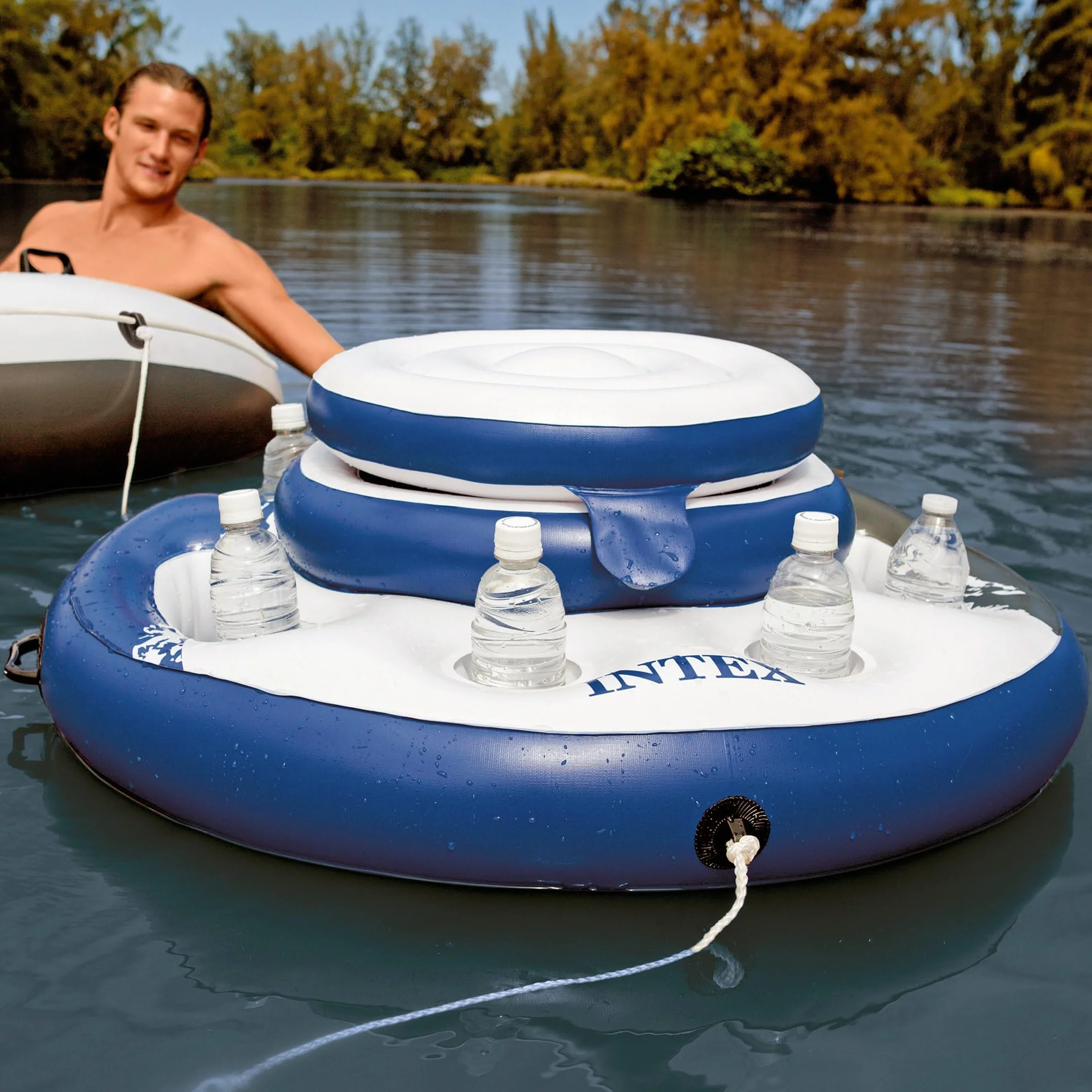Intex Glacière Gonflable Ronde River Run 56822NP Blanc