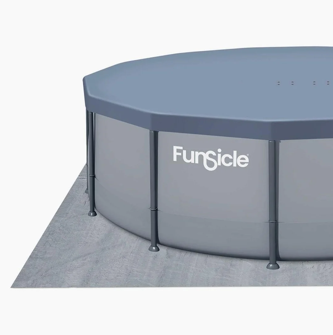 FUNSICLE Piscine Tubulaire Ronde Gris uni Ø4,57m x h1,22m
