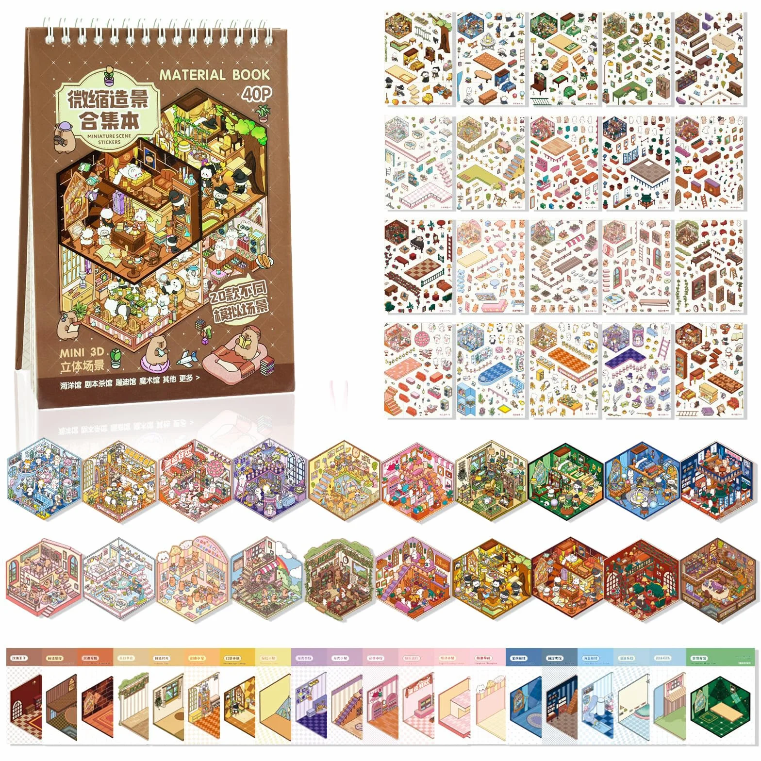 Autocollants 3D Maison – Stickers Scène Miniature DIY Activité Relaxante Adultes Enfants