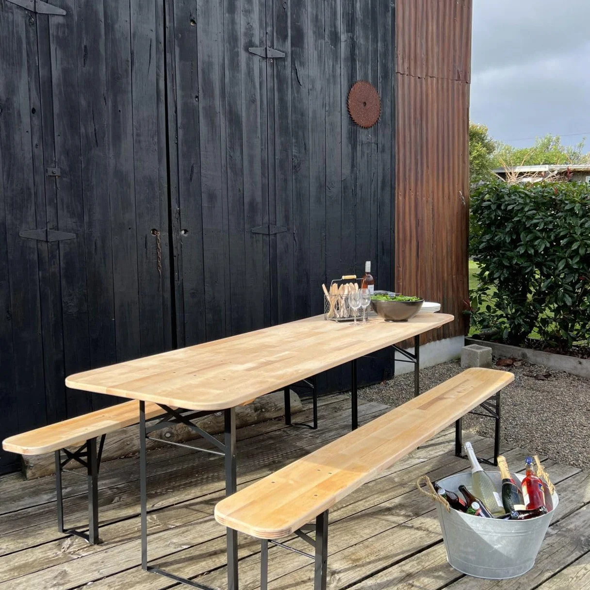 Banc de Jardin Pliable Brasserie Lot de 2