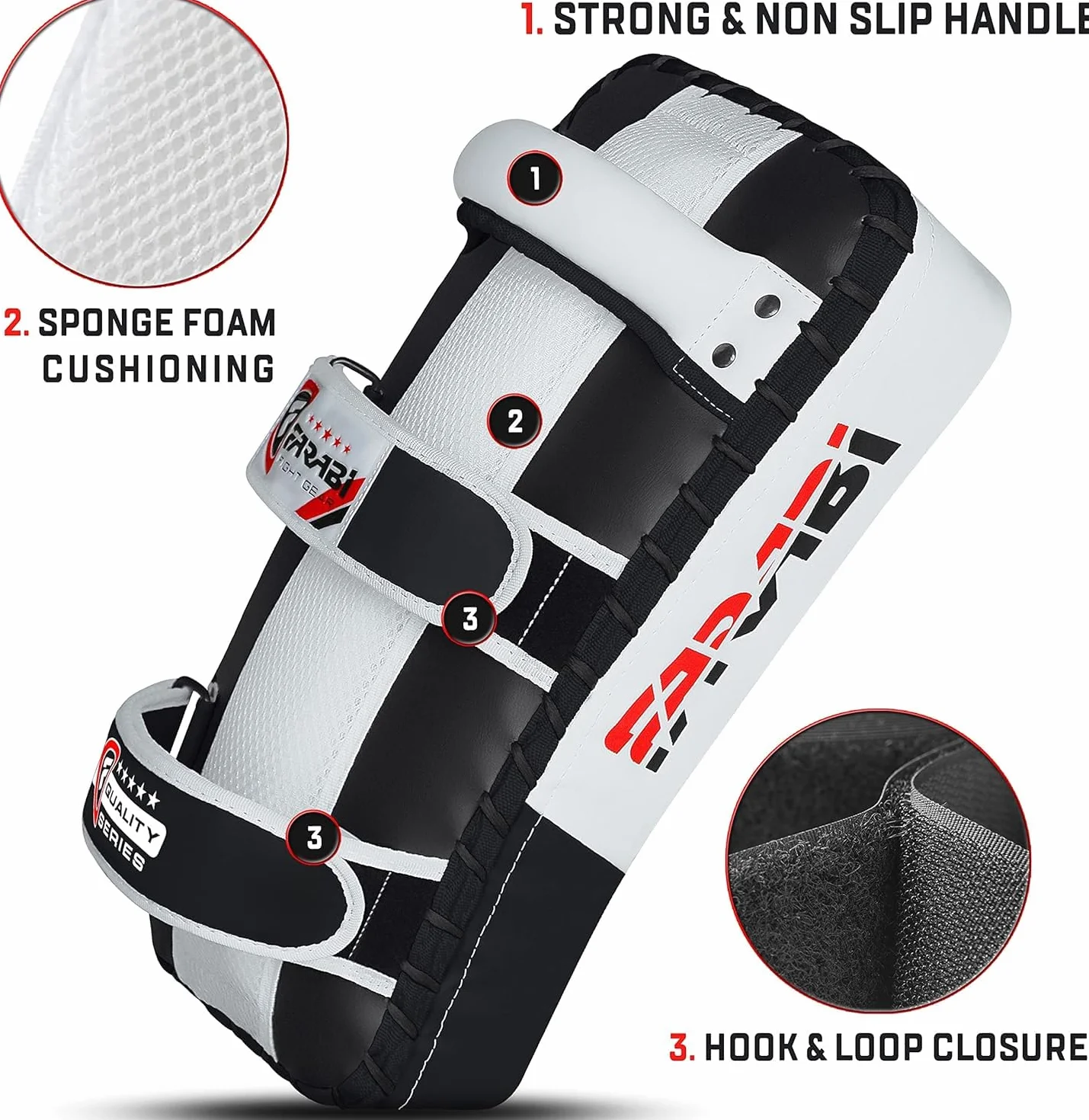 Farabi Sports Boxe Bouclier pour Coaching, Entraînement, Kickboxing Curved Bouclier de Frappe, pao Boxe, Bouclier de Frappe Boxe MMA Muay Thai Kick Pad