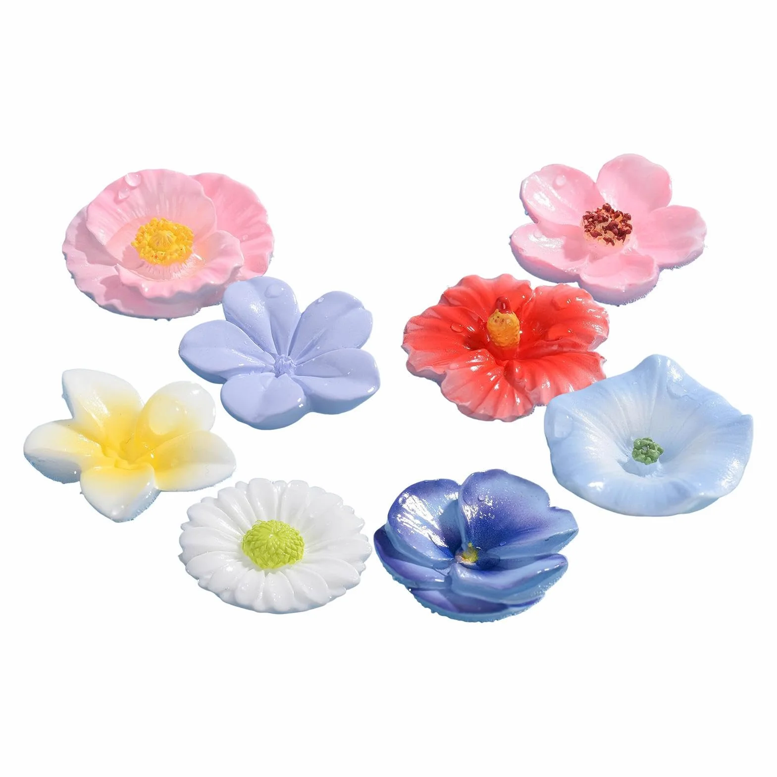 Abreuvoir à Abeilles 8 Fleurs Flottantes en Résine pour Jardin Bassin Oiseaux Sauvages
