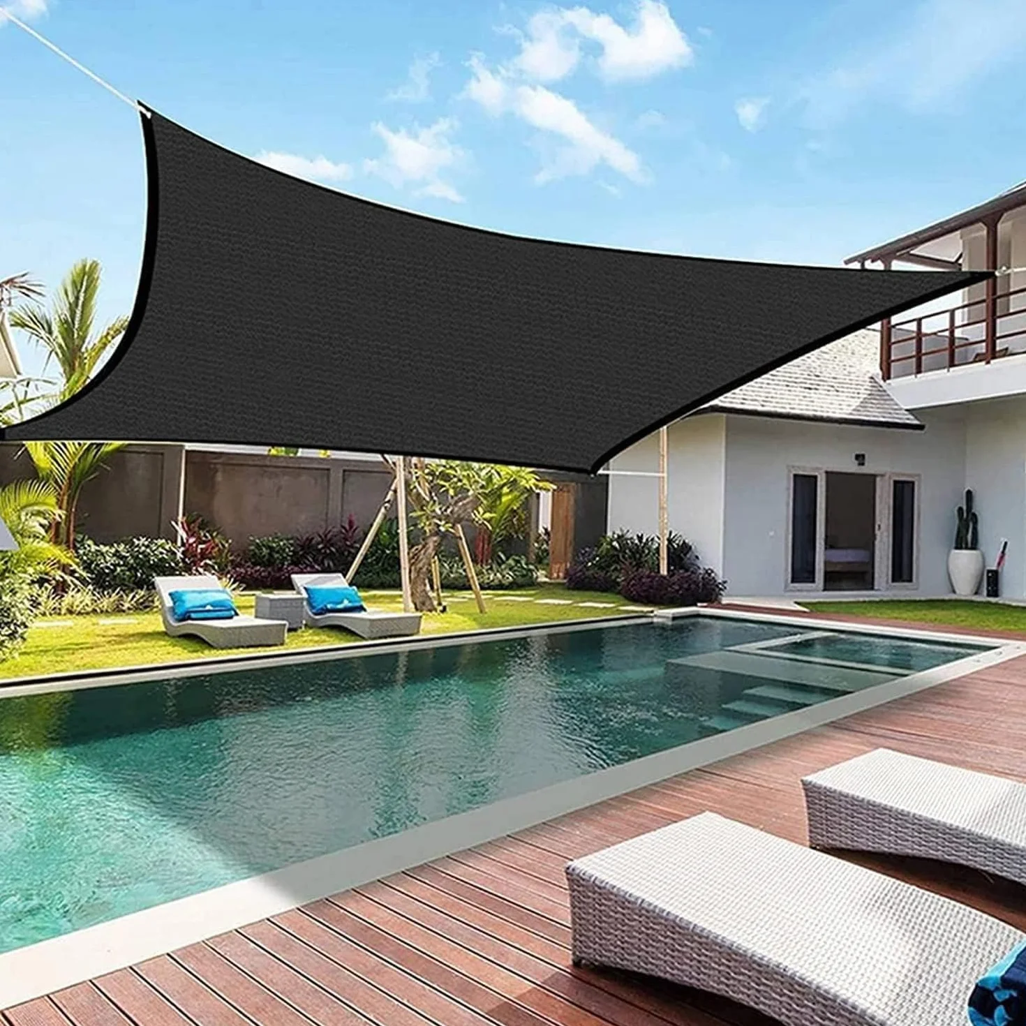 Filet à Feuilles pour Piscine Rectangulaire 4x9m, Couverture Piscine Maille Fine Anti-Débris, Protection UV