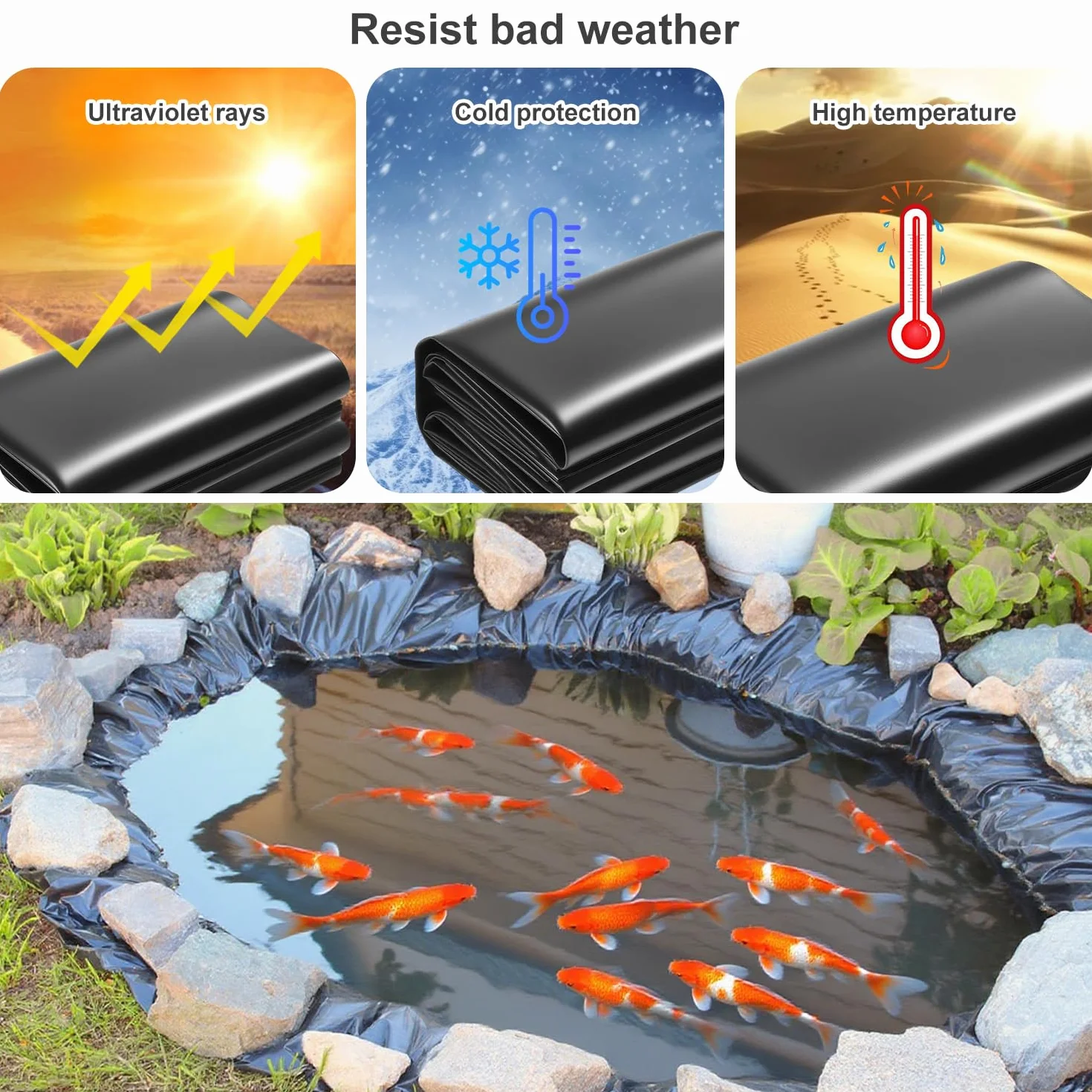 Bache Bassin Exterieur 0.2mm Epaisseur Liner Bassin 3x3m