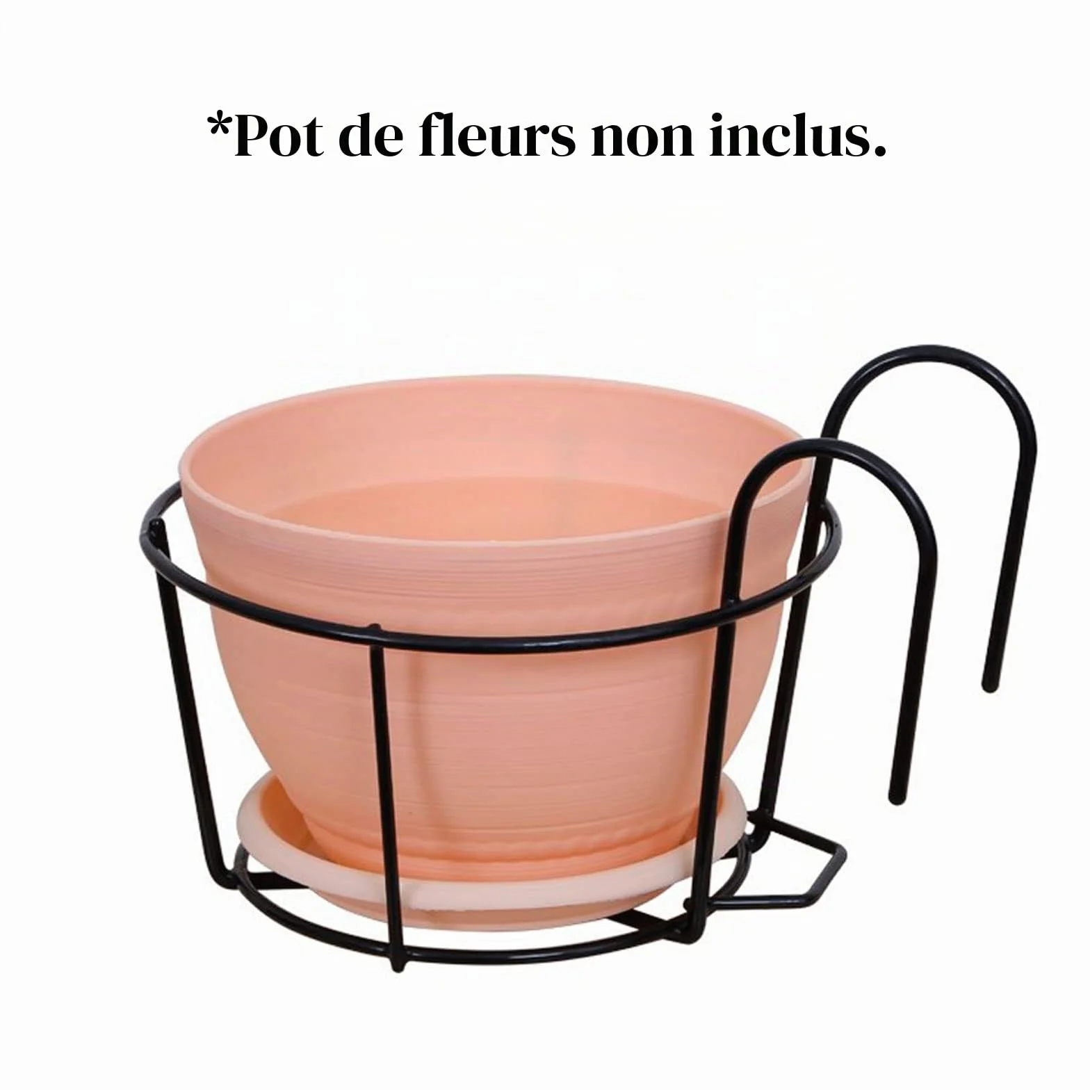 Paniers de Fleurs Suspendus en Fer 3 Pièces Support Jardinière Rail Suspendu pour Balcon Jardin