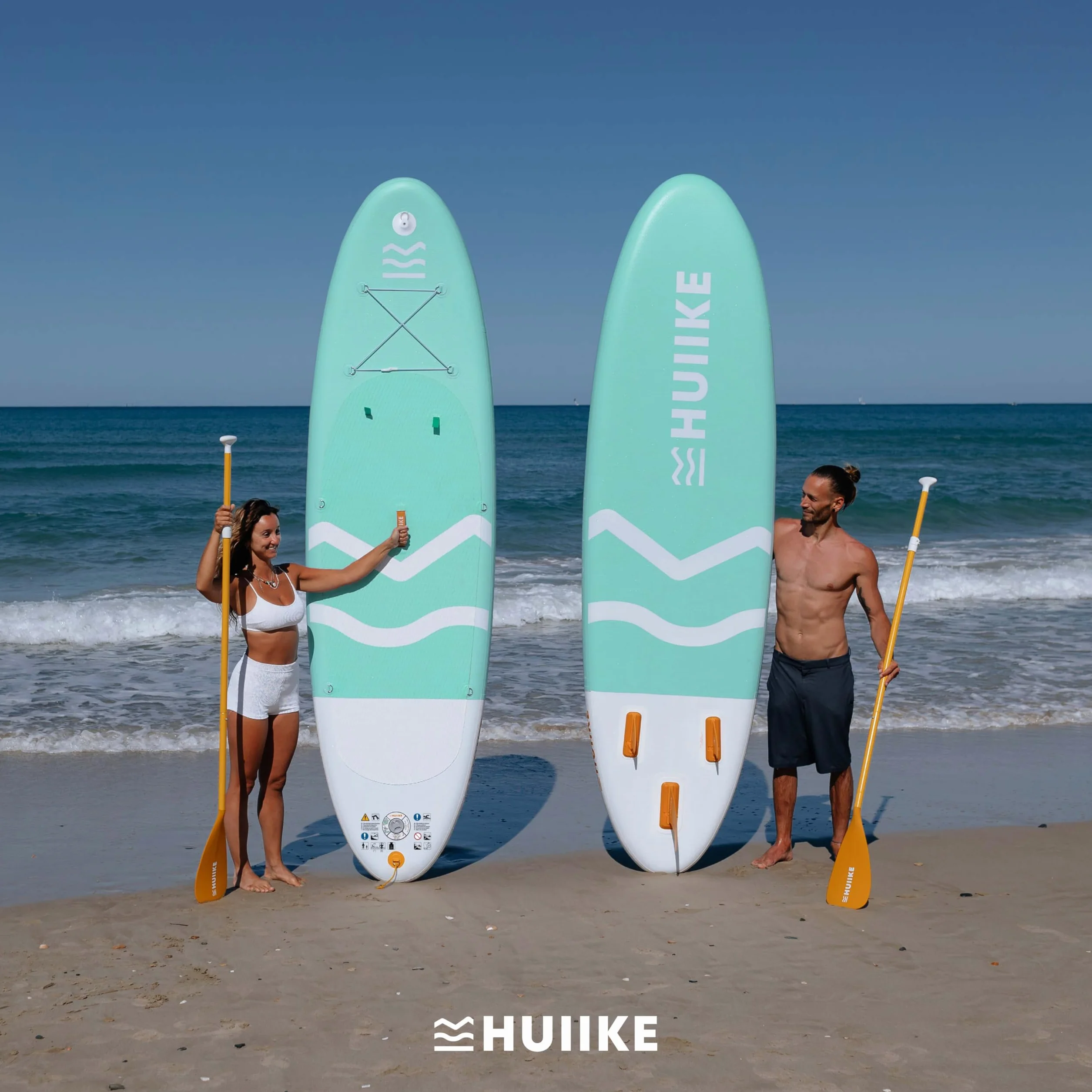 HUIIKE Paddle Gonflable Adulte avec Accessoires Inclus, Pagaie, Ailerons, Pompe. Planche de Stand Up Paddle Grande Stabilité et Résistance. 305 x 84 x 15 cm, Jusqu'à 130 kg