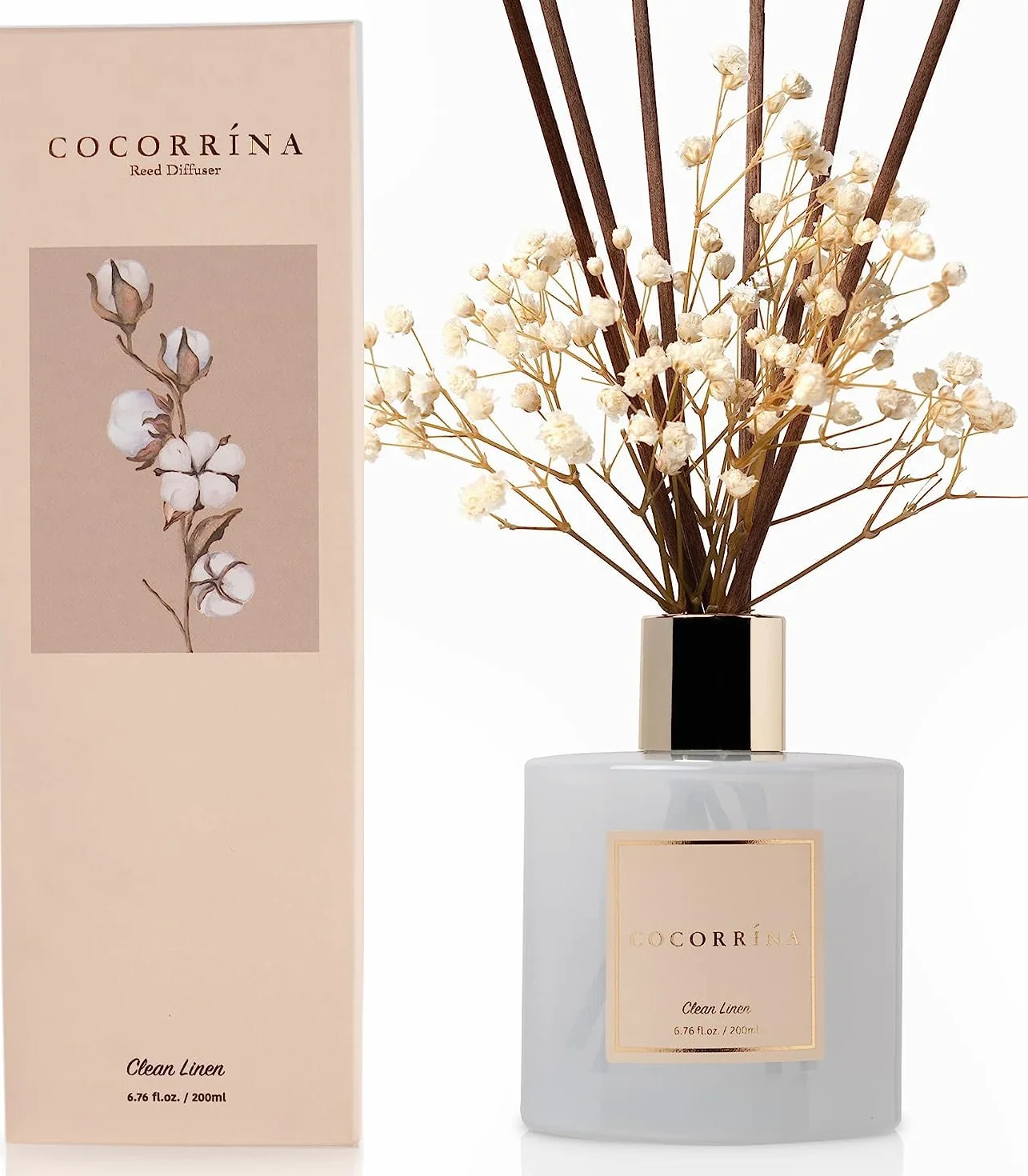 COCORRÍNA Reed Diffuseur 200ml avec Bâtonnets, Parfum pour Salle de Bain