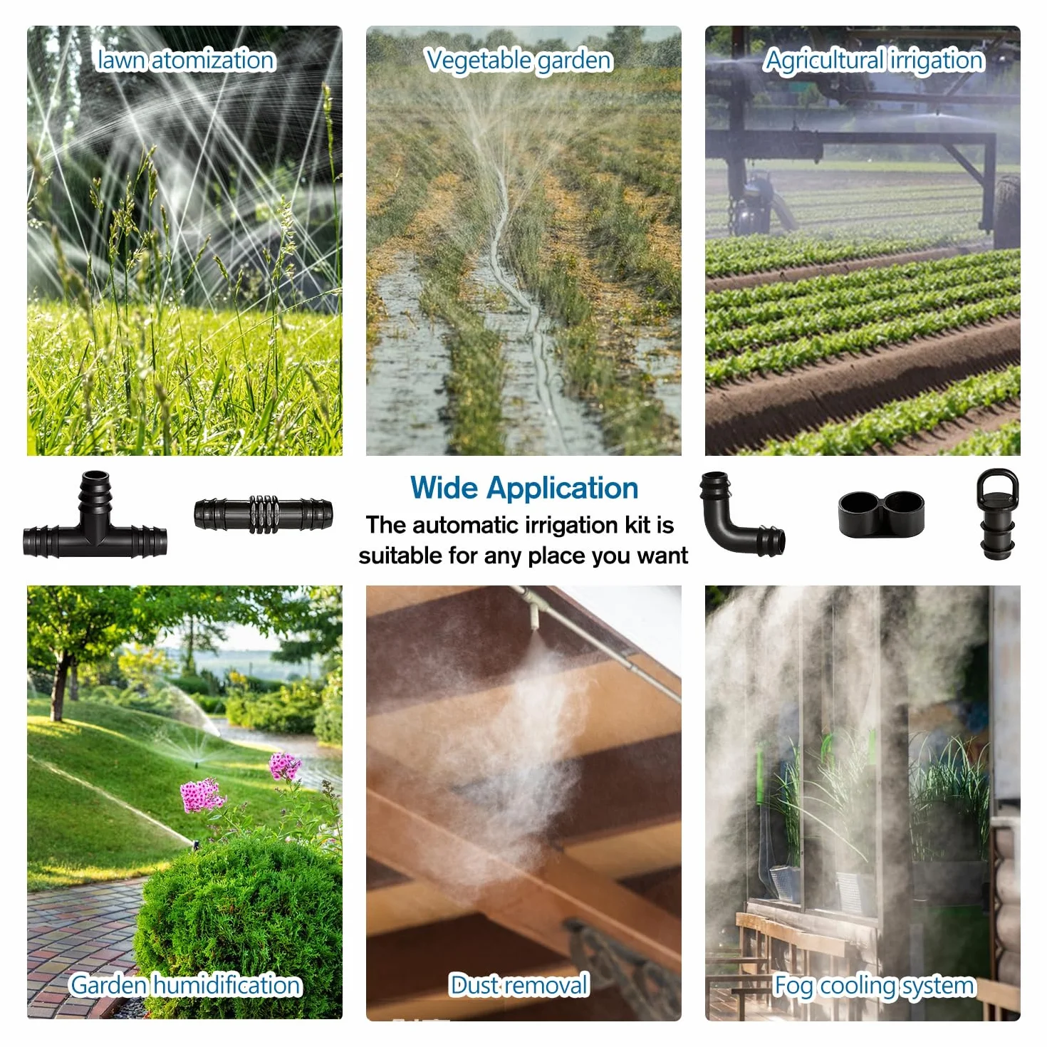 VooGenzek Raccords d'Irrigation 50 Pièces pour Tubes 16mm, Connecteurs Barbelés pour Système d'Arrosage