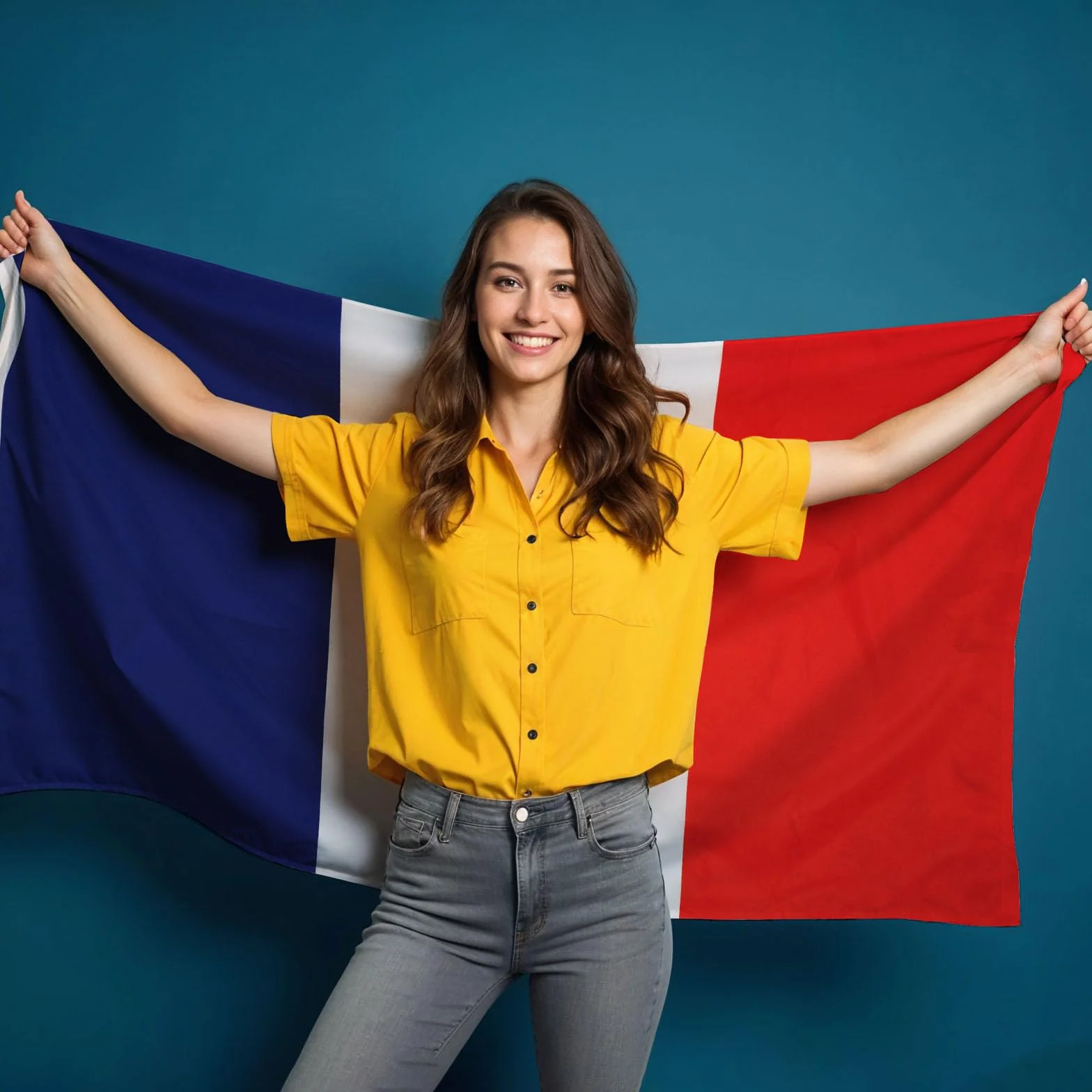 Aricona Drapeau France 90x150cm résistant aux intempéries polyester œillets laiton extérieur