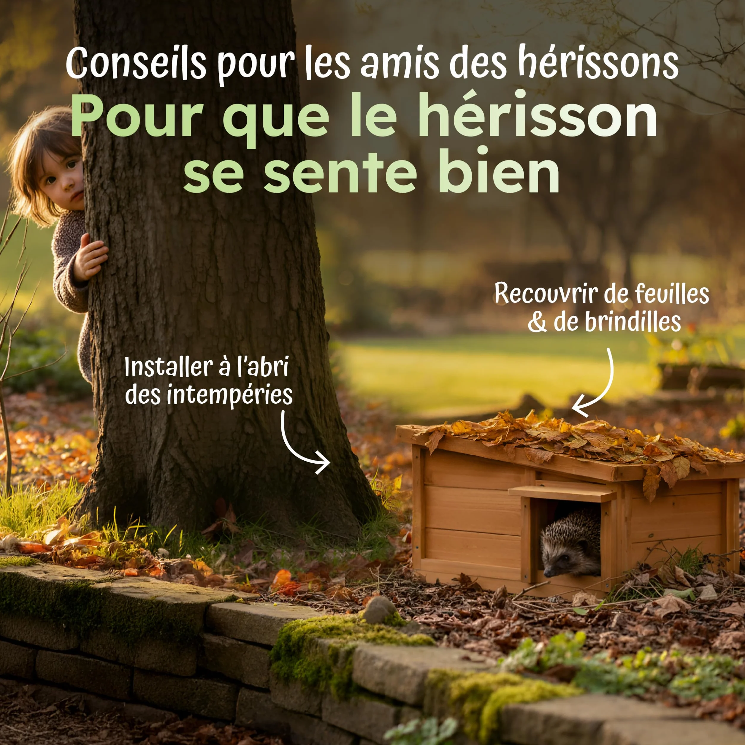 Moorland Cabane pour Hérissons en Bois FSC 45×41 cm – Maison Herisson Extérieur avec Toit Étanche & Amovible, Entrée Labyrinthe Ventilée – Modèle IH2