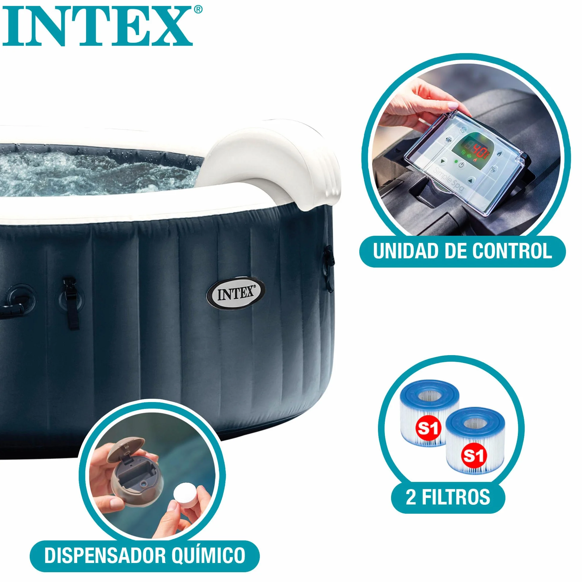 Intex Pure Spa Blue Navy 6 Places 28432NP