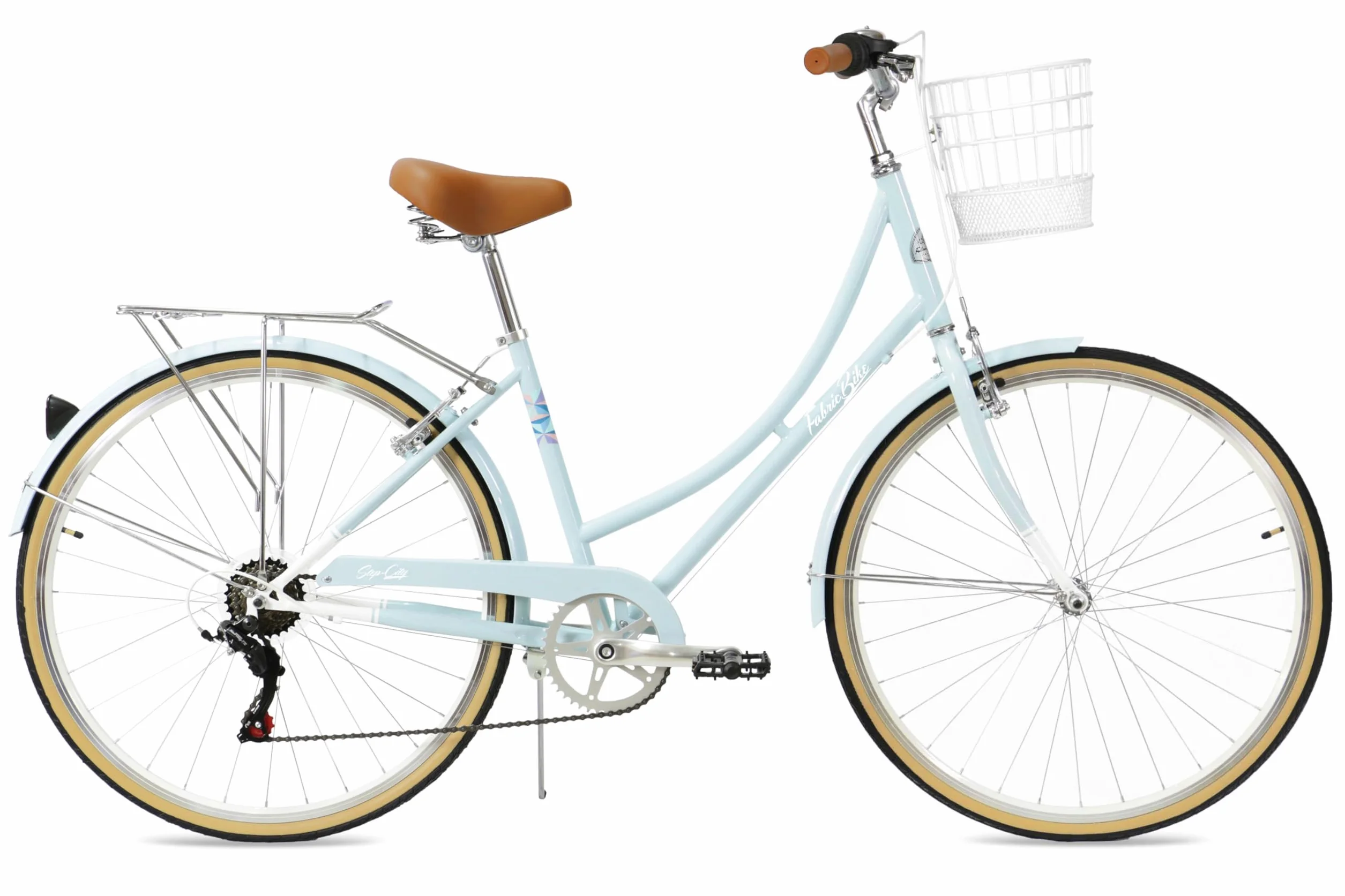 FabricBike Step City Vélo Urbain Vintage Rétro pour Femme avec Dérailleur et Panier