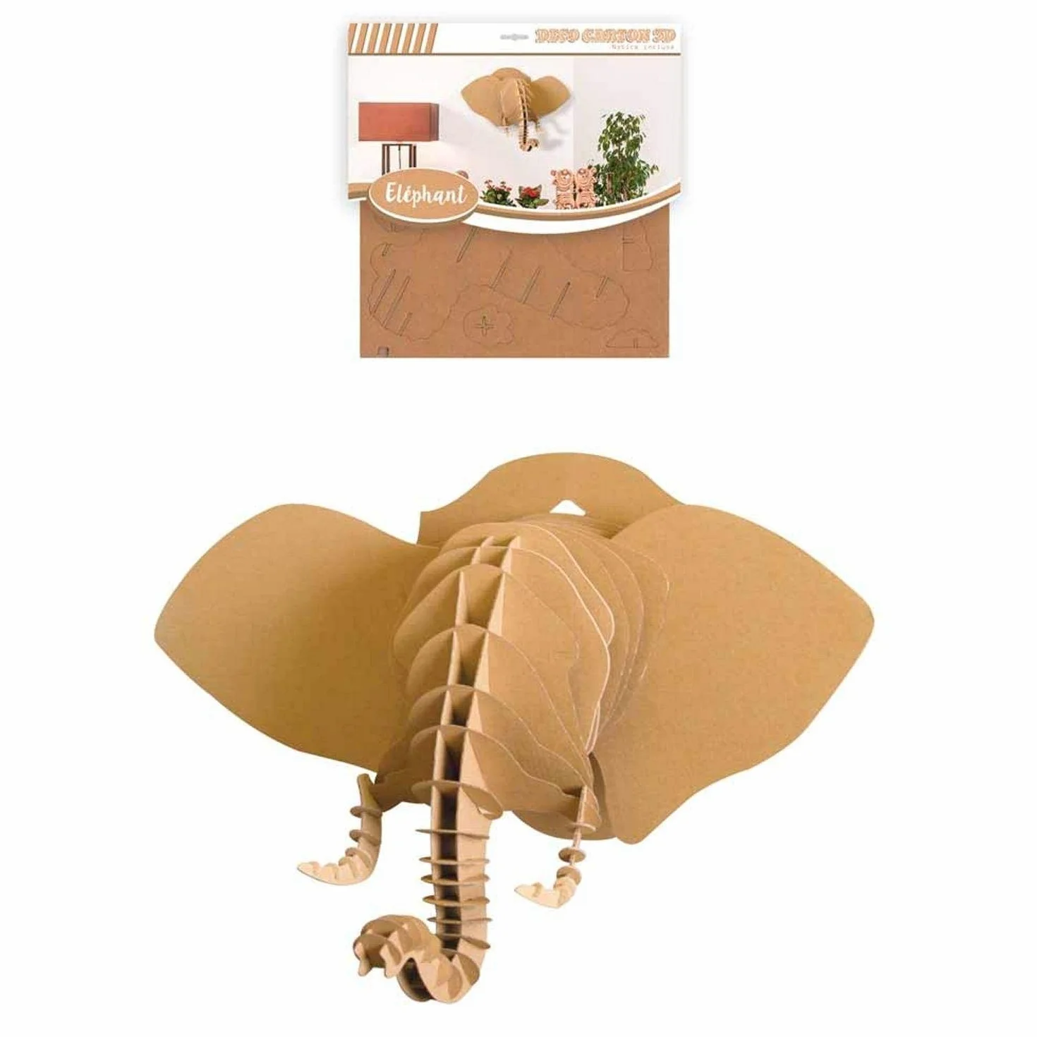Déco 3D en carton Éléphant