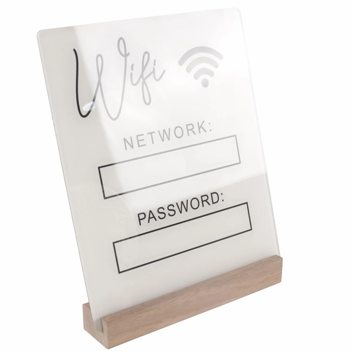 Tableau blanc mot de passe Wi-Fi acrylique noir décoration table maison bureau