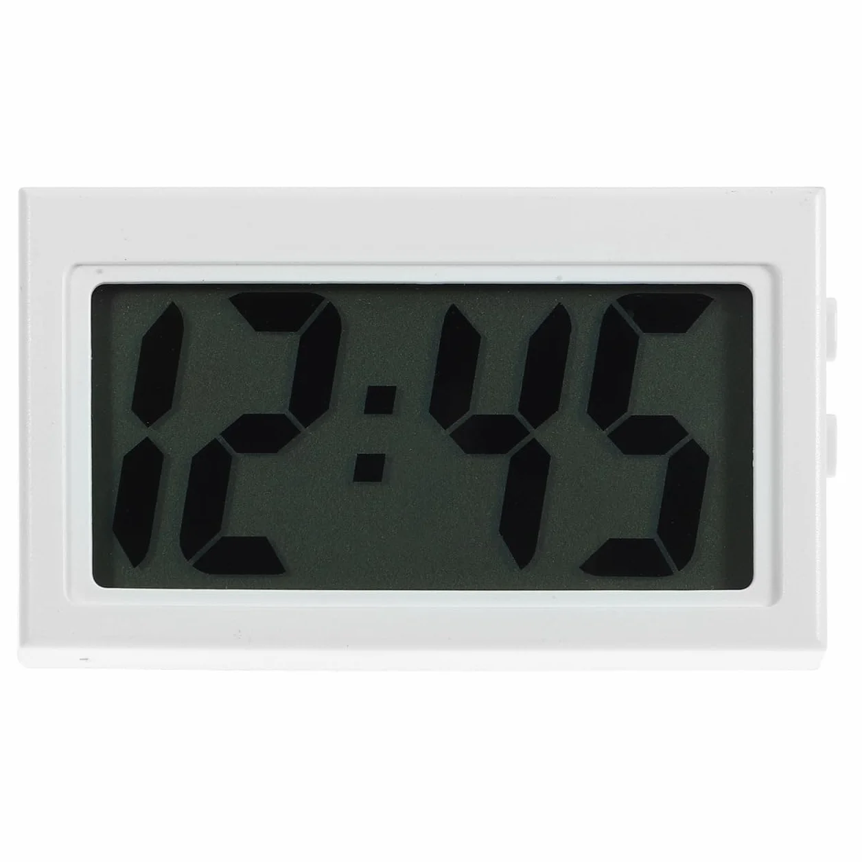 Garneck Petite Horloge Numérique Silencieuse Autocollante Blanche pour Tableau De Bord De Voiture