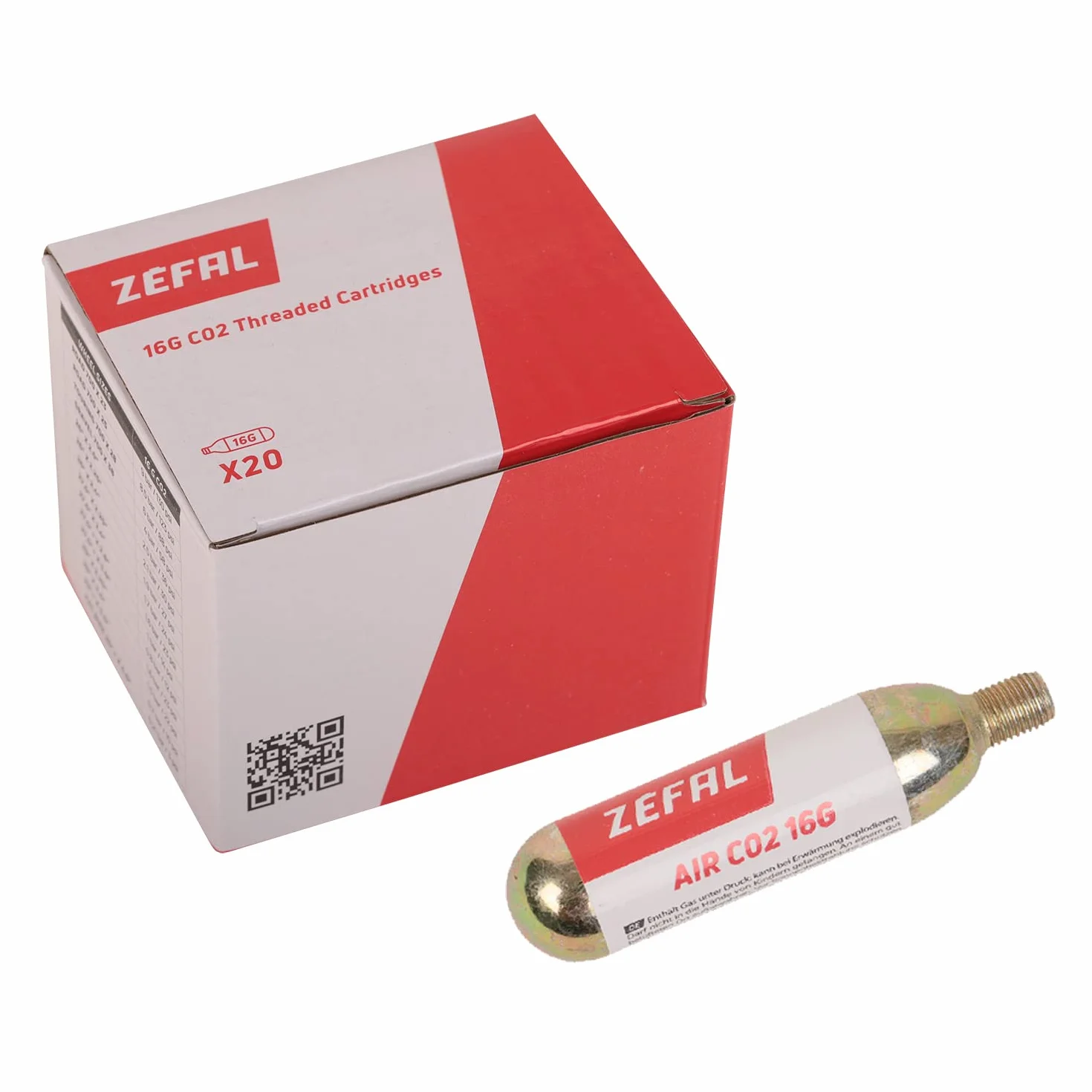 CAJA 20 UNI CARTUCHO Aire ZEFAL CO2 16 g C/ROSCA
