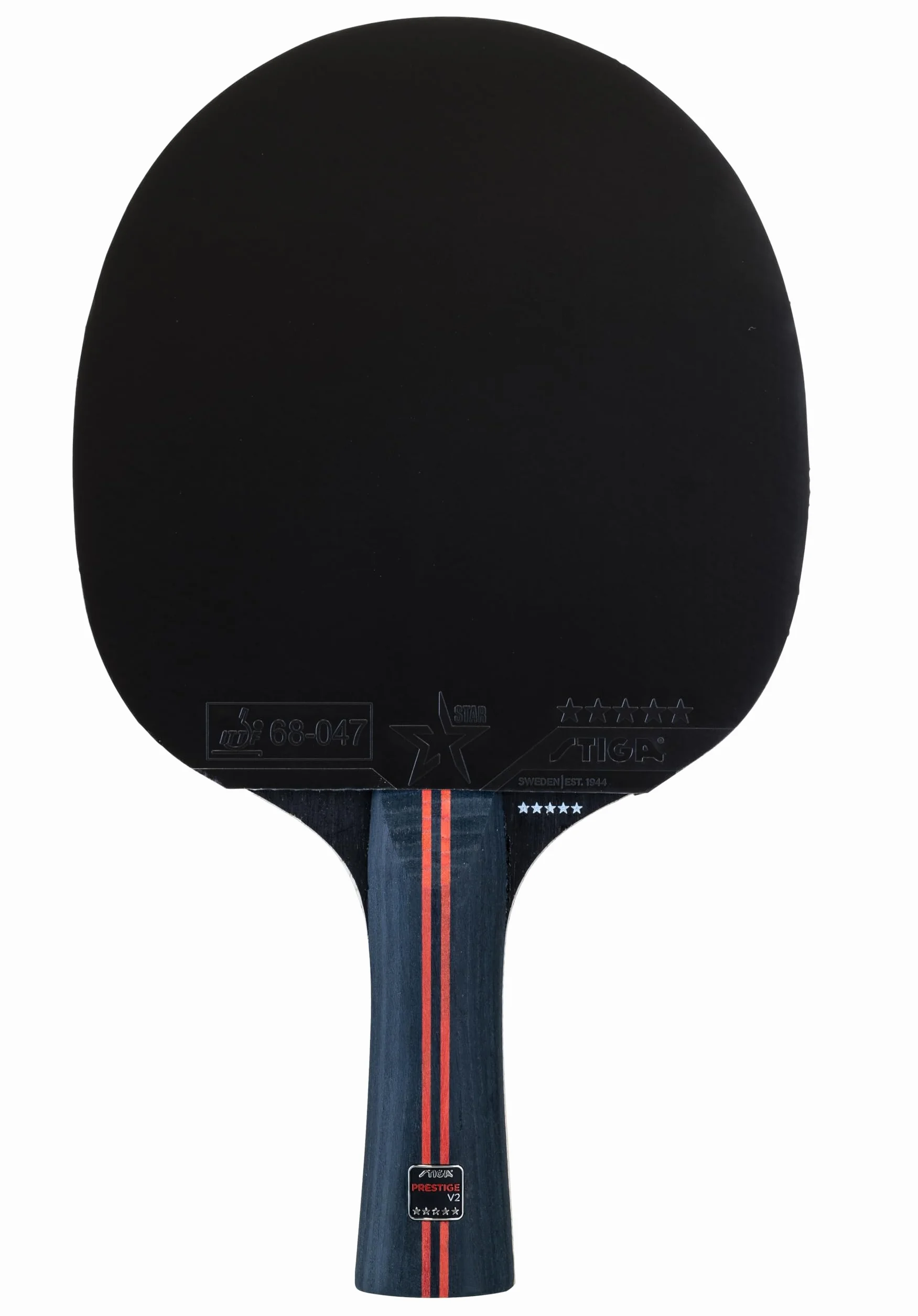 STIGA Raquette de Tennis de Table Prestige V2 – Raquette 5 Étoiles Offensif, Haute Vitesse, Bois 5 Plis, Manche Concave, Technologies ACS & WRB, Revêtement ITTF Star 5, Mousse 2,0 mm