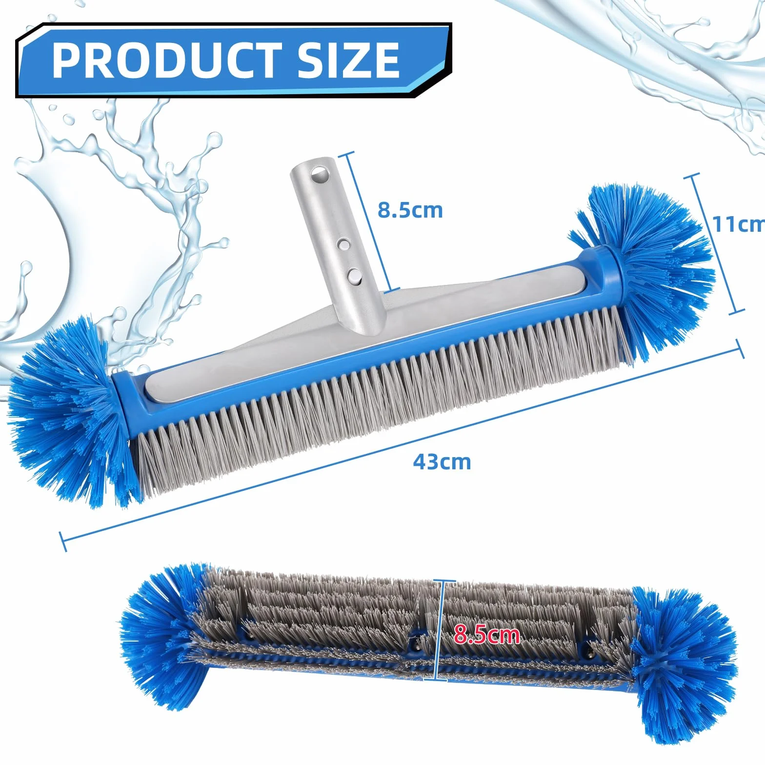 FIFBANG Brosse de Piscine 43cm Plastique Éponge Ronde Nettoyage Carreaux Salle de Bain