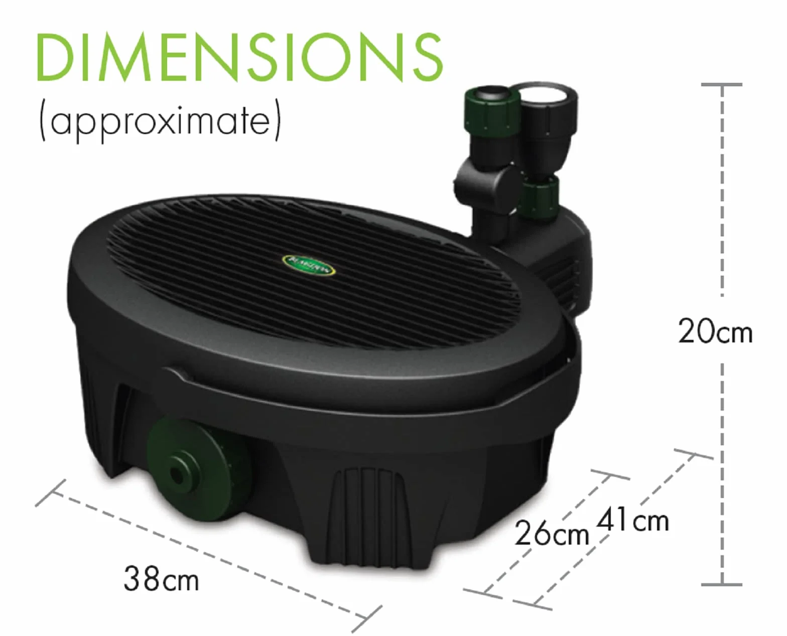Blagdon Pompe et filtre de bassin Inpond 5 en 1 3000, 10 W, UV, LED, 3 têtes, jusqu'à 3000 L, noir