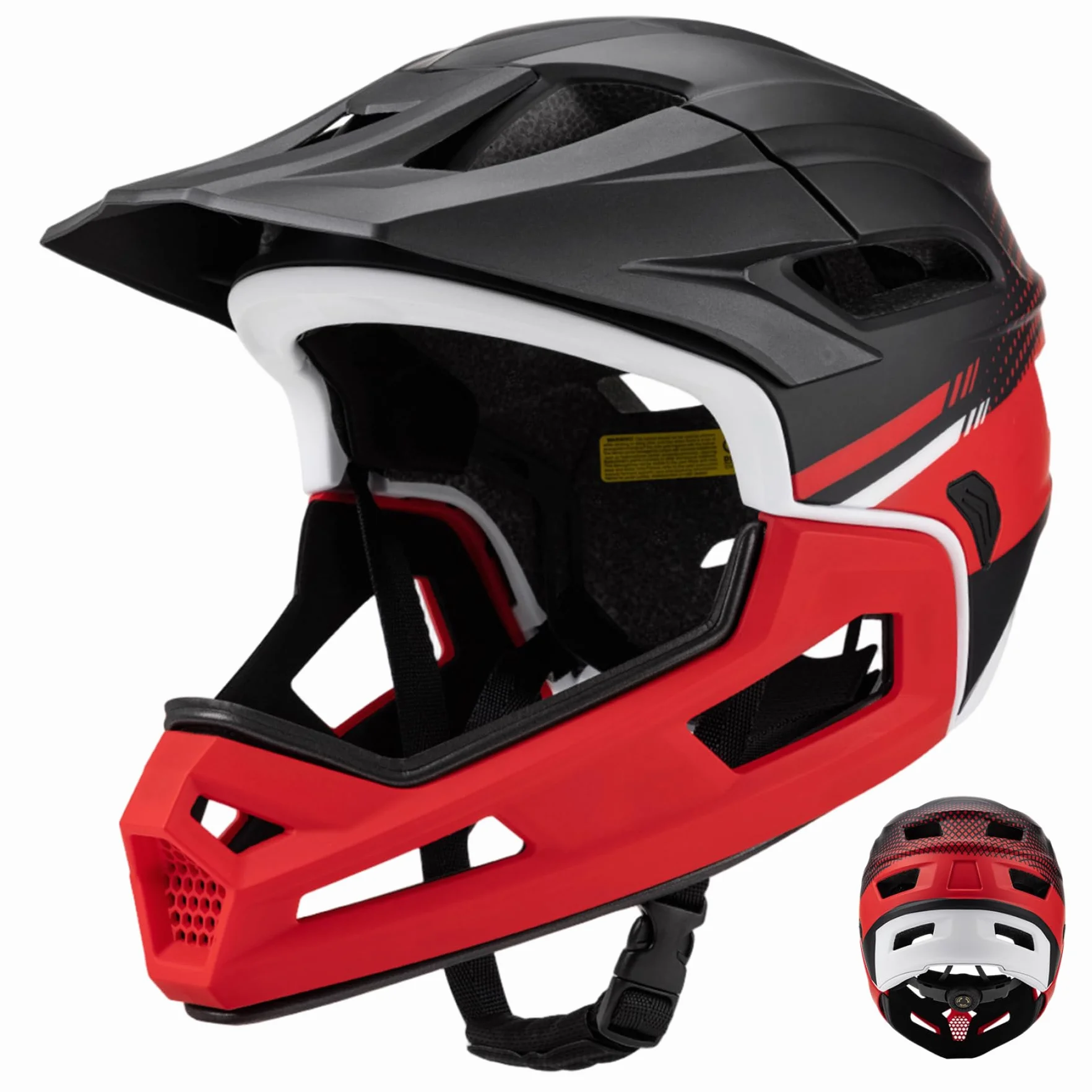 Casque de vélo de Montagne pour Adulte - Casque intégral vélo Montagne avec mentonnière Amovible - Ventilé, réglable et léger pour Homme et Femme