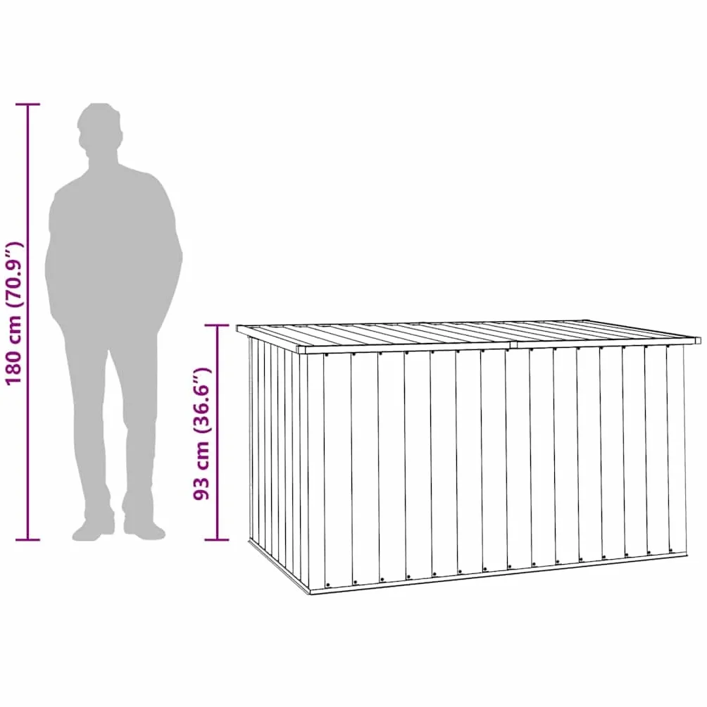 vidaXL Boîte de Rangement Jardin Coffre Stockage Extérieur Gris