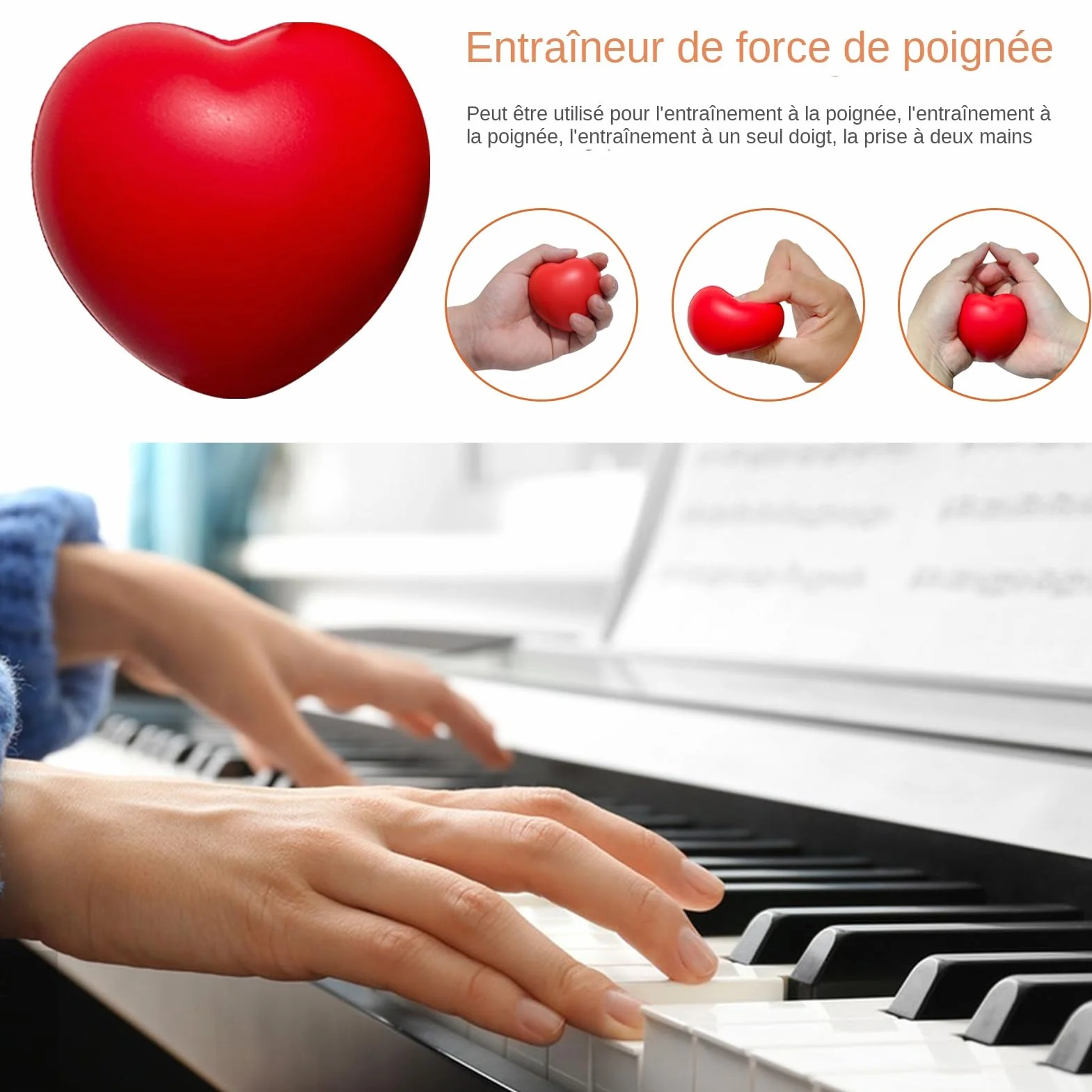 Ballon D'exercice Pour Les Doigts, Ballon De Renforcement De La Poignée, Antistress-Balls, Entraîneur Pour Les Mains, Renfort Musculaire Rééducation Pour Doigts Poignets Thérapie Silicone