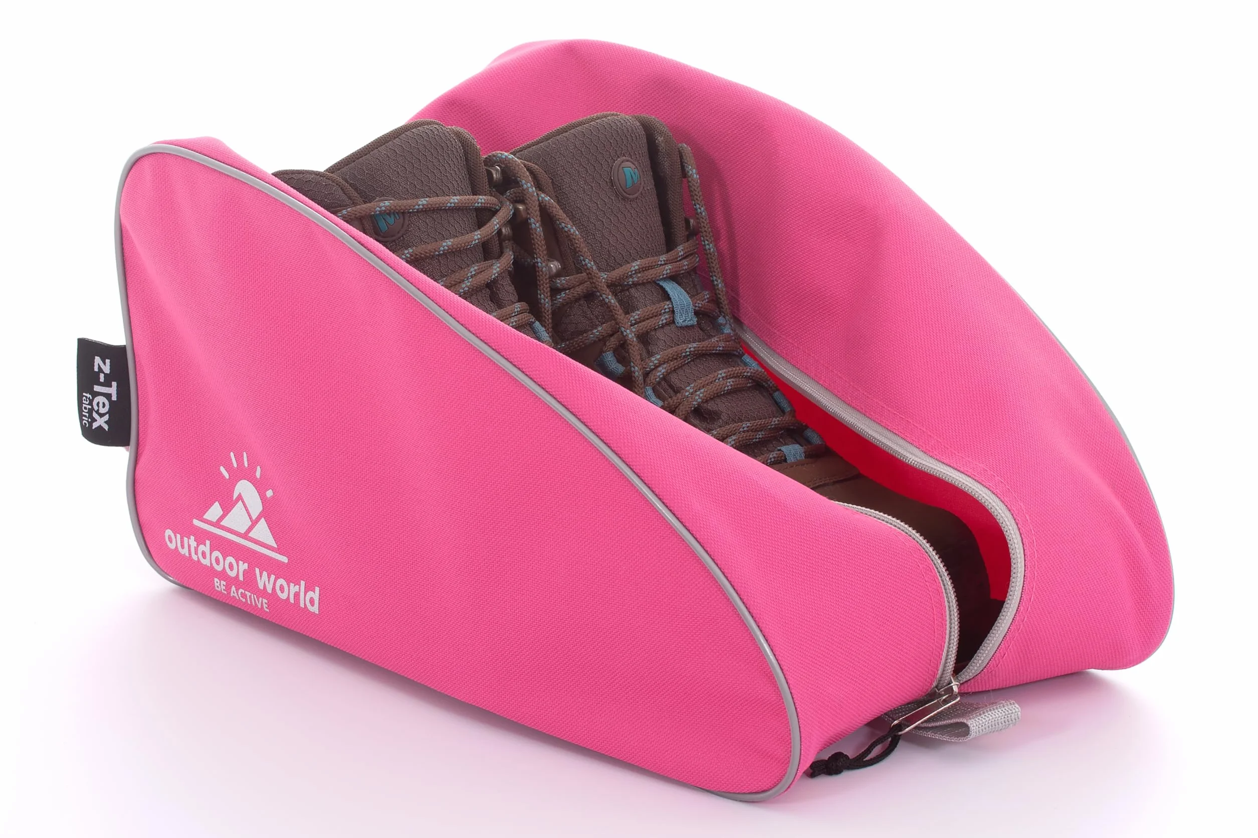 Outdoor World Premium Sac à Bottes Résistant à l'eau Large Ouverture zippée Sac de Rangement pour Chaussures Rose