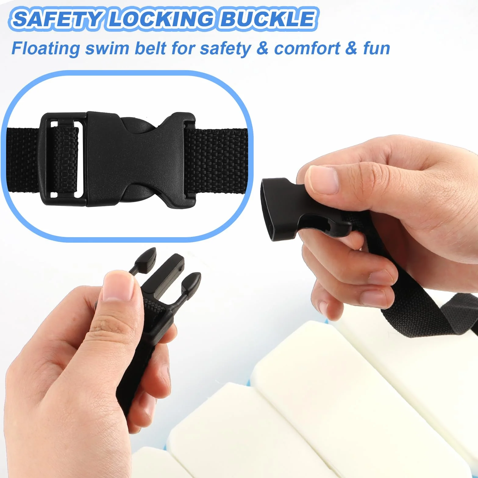 Ceinture de Piscine Enfant Réglable 5 Nattes EVA 30 kg