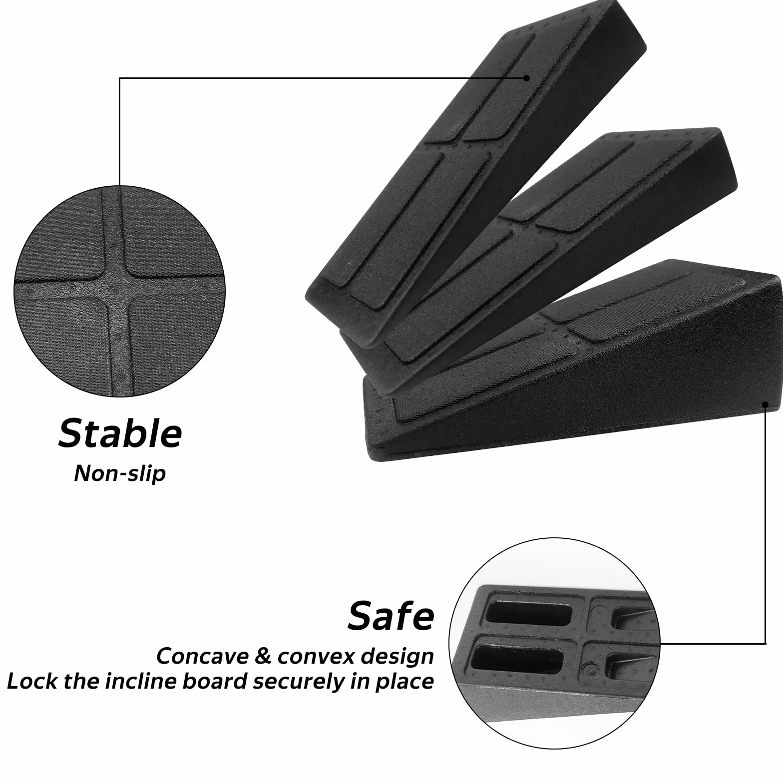 Mumjooyi Lot de 3 Planches Inclinée Étirement Réglable Planches d'Étirement Mollets Réglables Slant Board Calf Stretchers pour Étirement Jambe Mollet