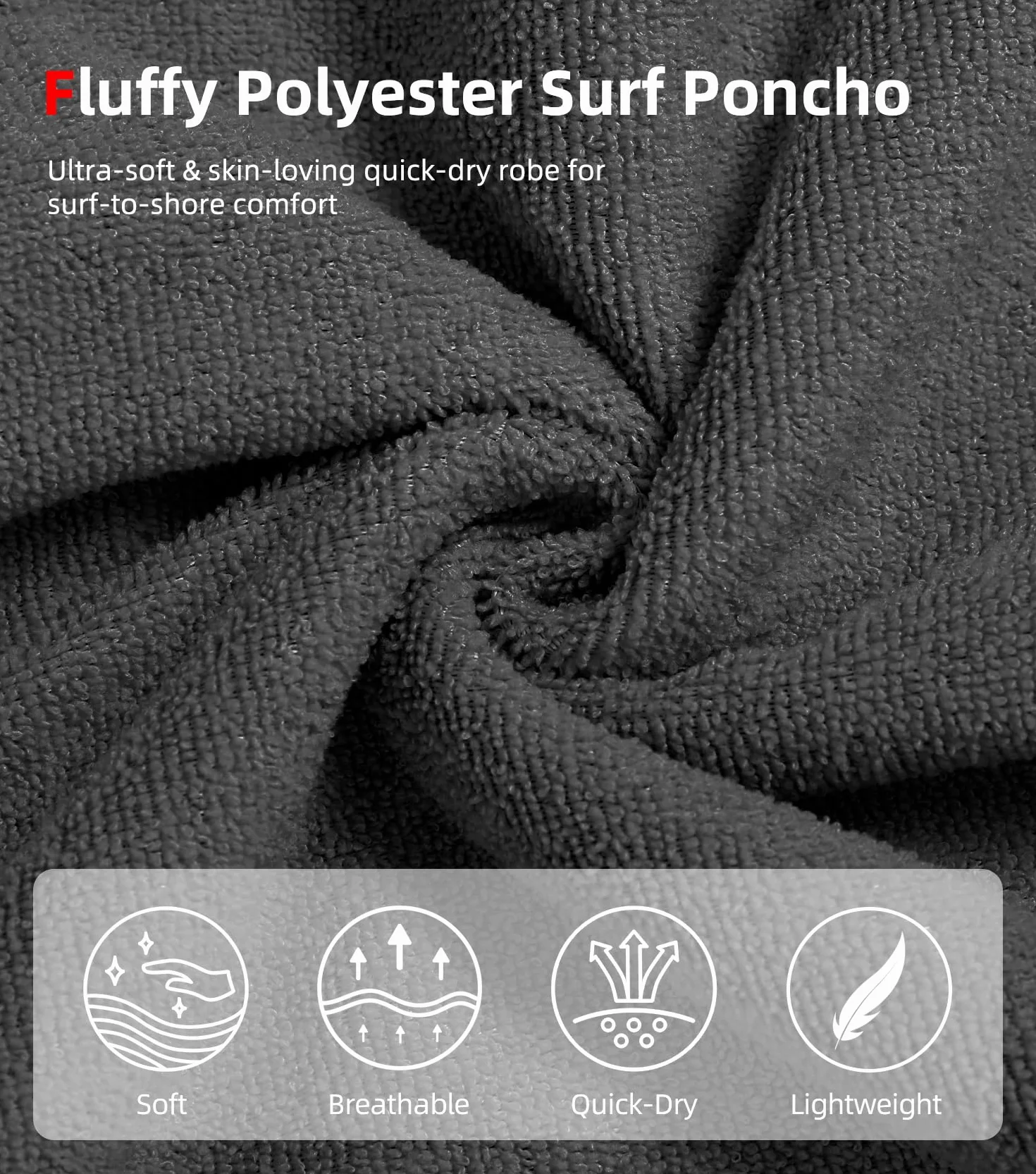 Abahub Poncho de Plage Adulte Homme et Femme, Poncho de Surf Adulte en Microfibre avec Capuche,Peignoir-Serviette de Changement,Absorbant, Léger et à Séchage Rapide,Adapté à Plage Piscine Le Surf