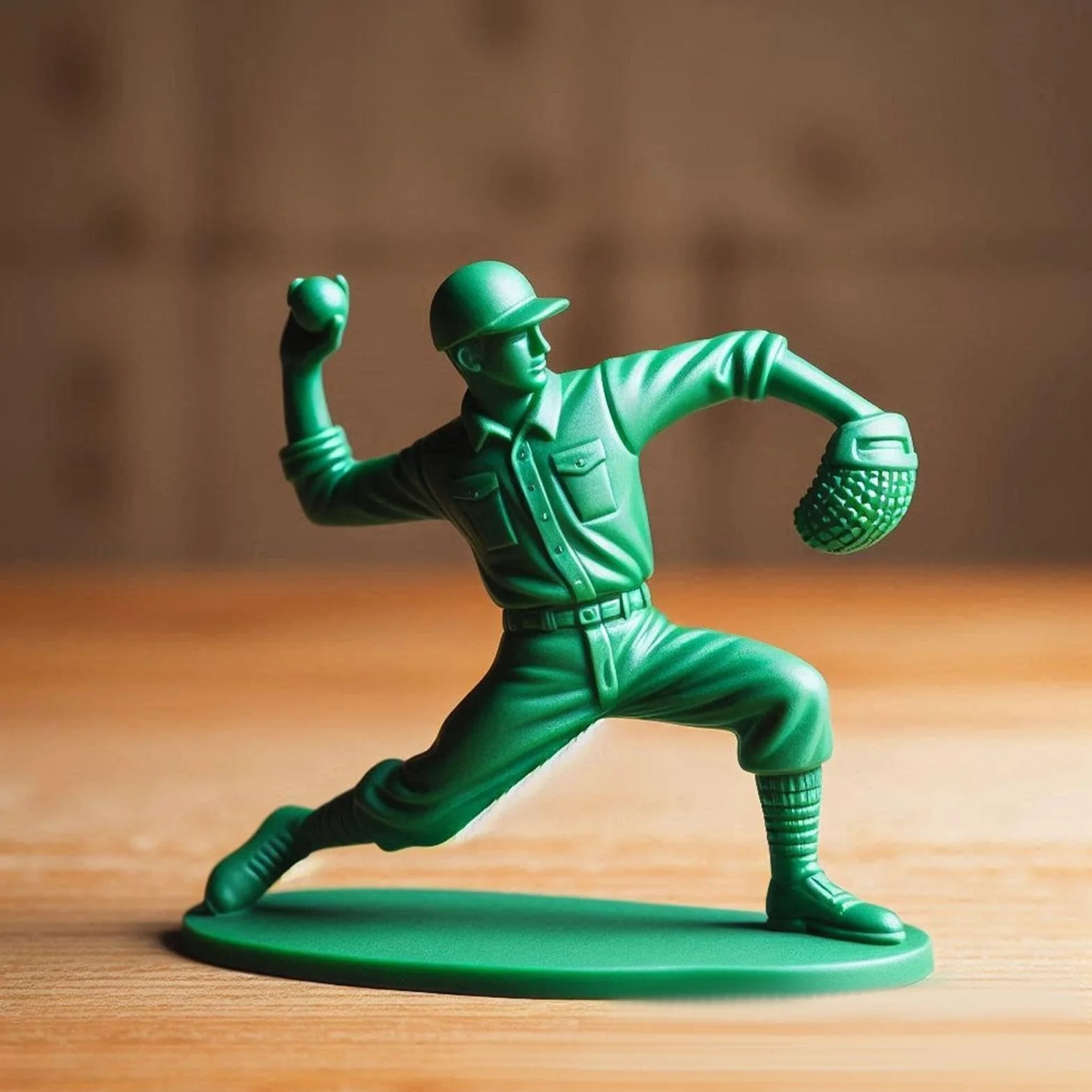 Figurines de baseball classiques, figurine de joueur de baseball vert | Catcher de lanceur de baseball 9x 3D Printing 2 pouces Statue - Collection des amoureux du sport Décoration de table pour la fam