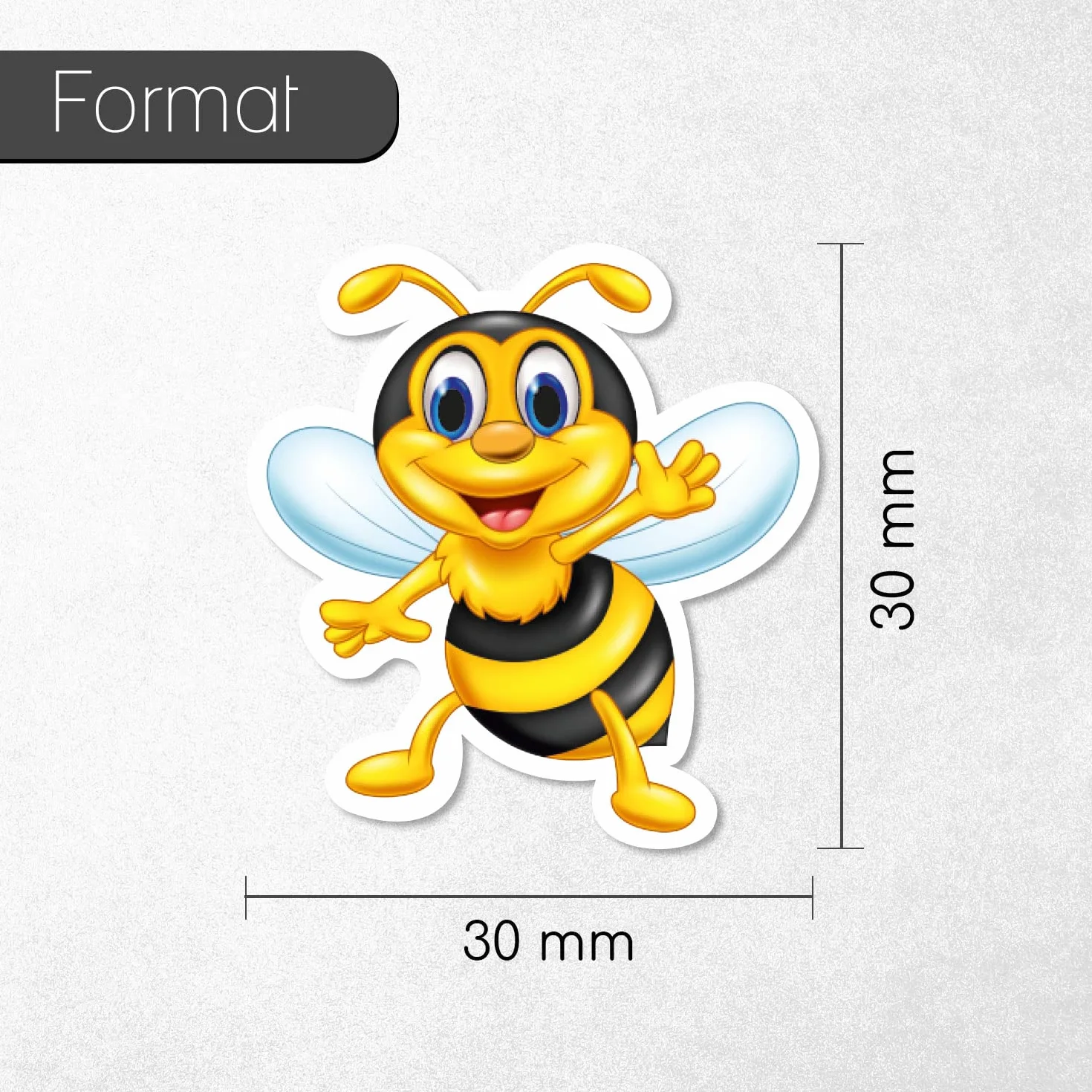 iSecur 25 autocollants abeille drôle 3 cm pour ordinateur portable smartphone coques de protection stickers enfants valise