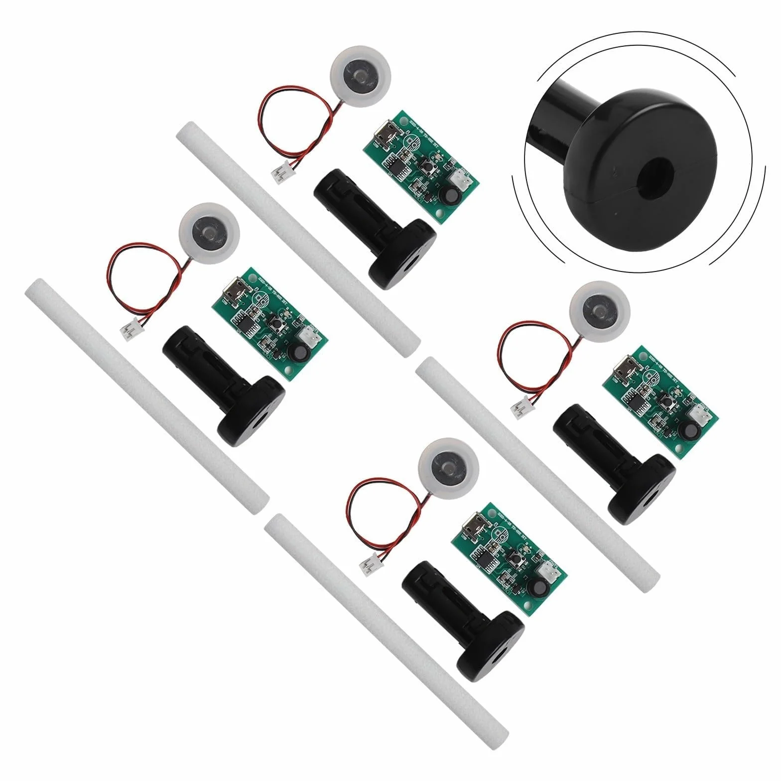 Lot de 4 modules d'humidificateur USB 5 V brumisateur piézoélectrique avec pulvérisations 5 µm