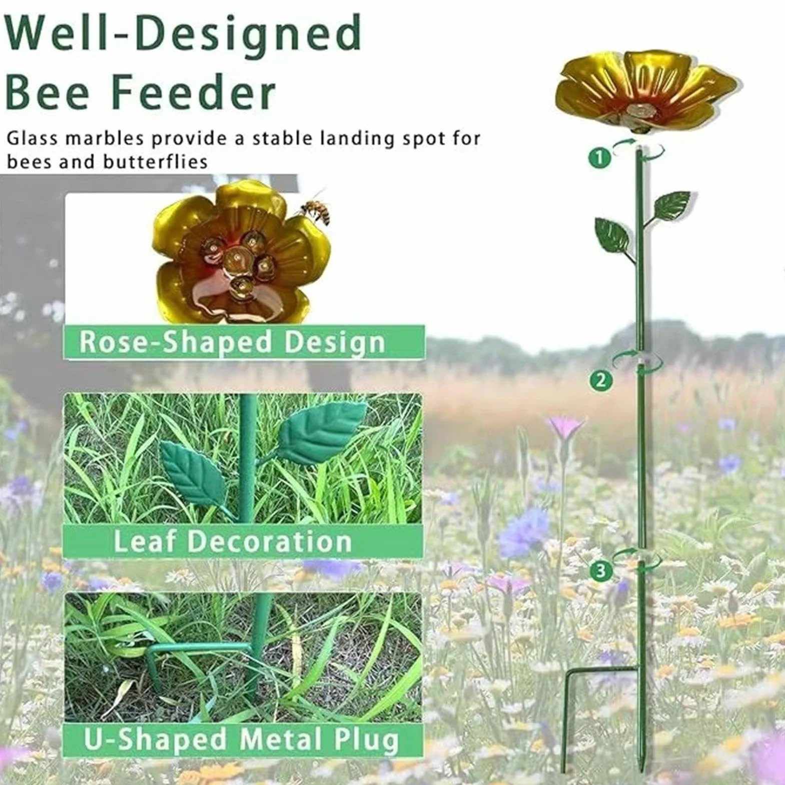 Abreuvoir à Abeilles en Métal Lot de 4 Bassins Extérieur pour Papillons et Abeilles Jardin Balcon