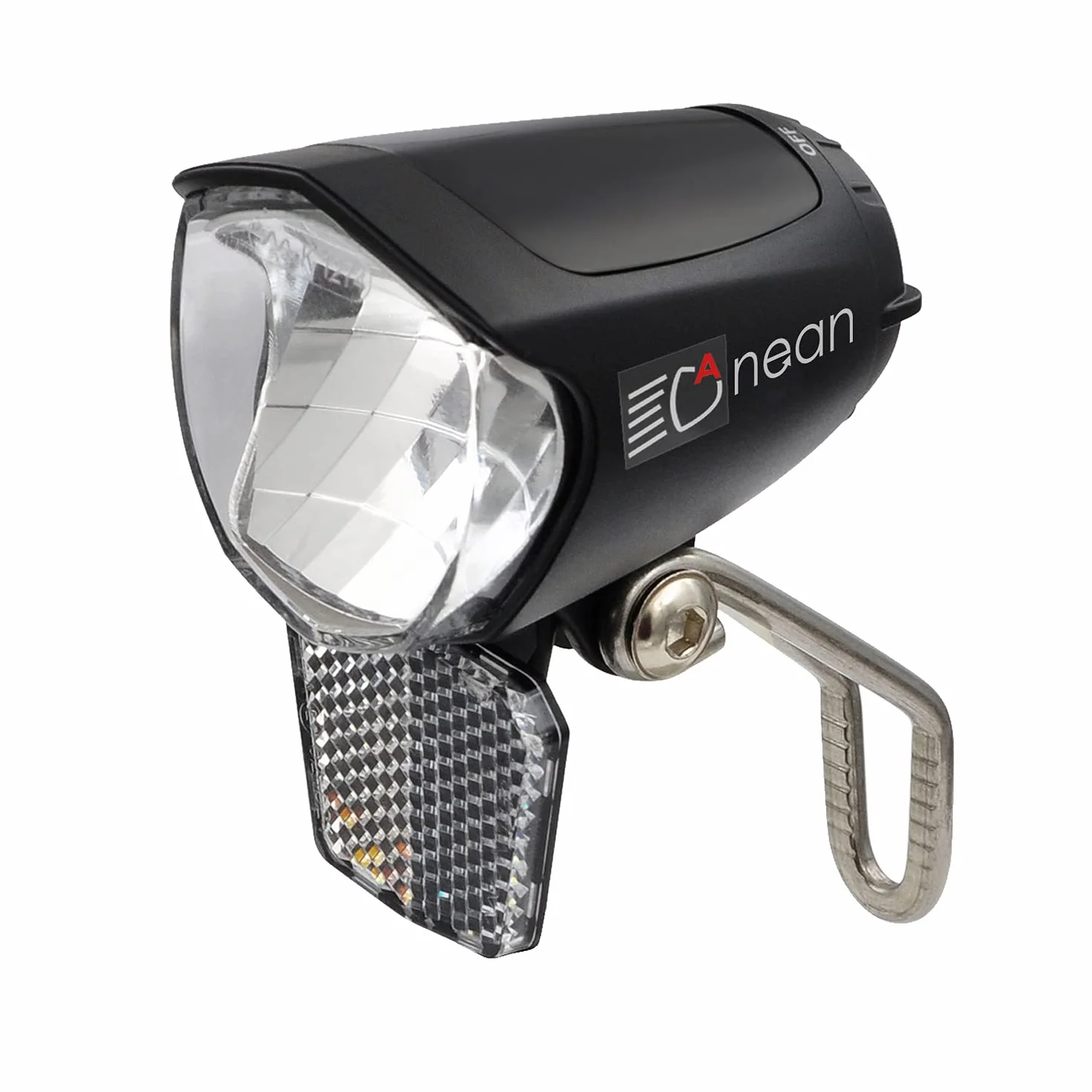 nean Phare de vélo LED 70 lux à dynamo avec feu de position automatique et StVZO, feu avant de vélo, phare avant avec plaque de refroidissement en aluminium, noir