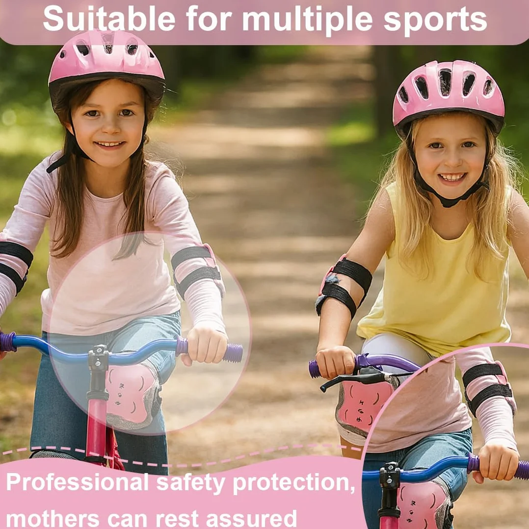 IKOPFLN Ensemble de 6 pièces Protection Roller Enfant Fille - Genouillères - Protection Skateboard Enfant Scooter Inline Skate