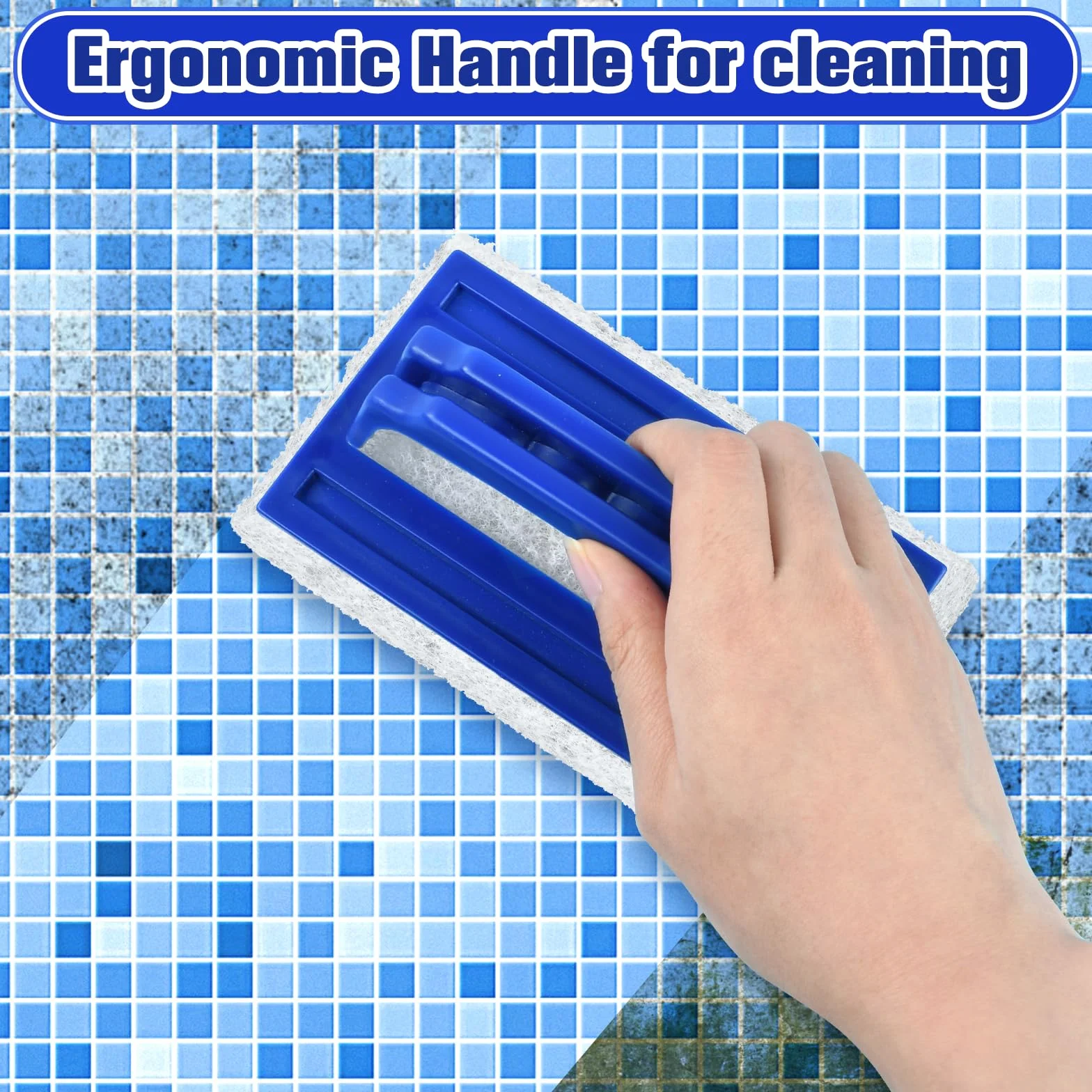 Brosse Éponge Ligne d'eau Nettoyage Piscine avec Poignée