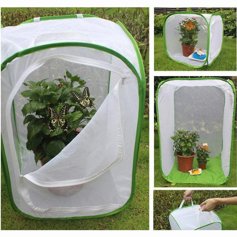 Cage d'habitat pour insectes et papillons pliable en maille avec fermeture éclair Taille S