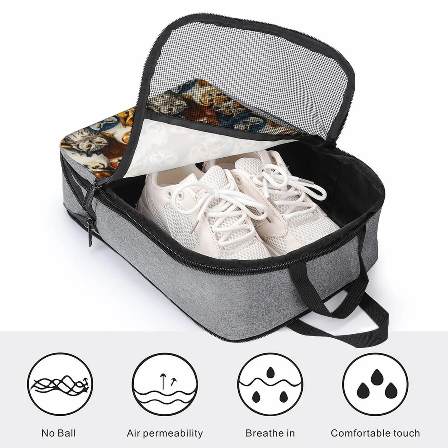 Sac à chaussures de golf de voyage imprimé hibou pour homme et femme valise