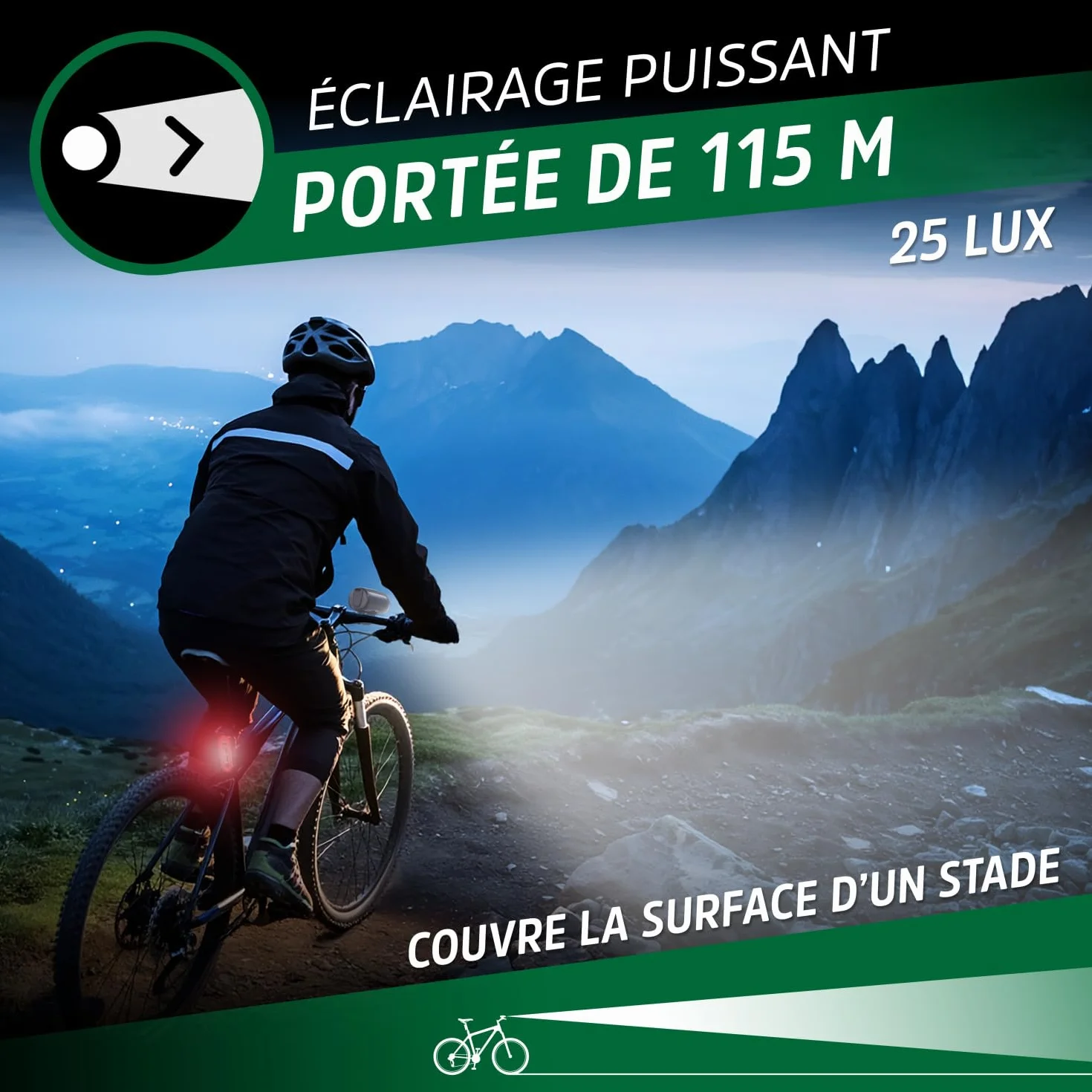 Energizer - Ensemble de Feux de vélo Avant et arrière Rechargeables 100 lumens, Feux USB, LED imperméables Avant et arrière pour pour la Conduite Nocturne.