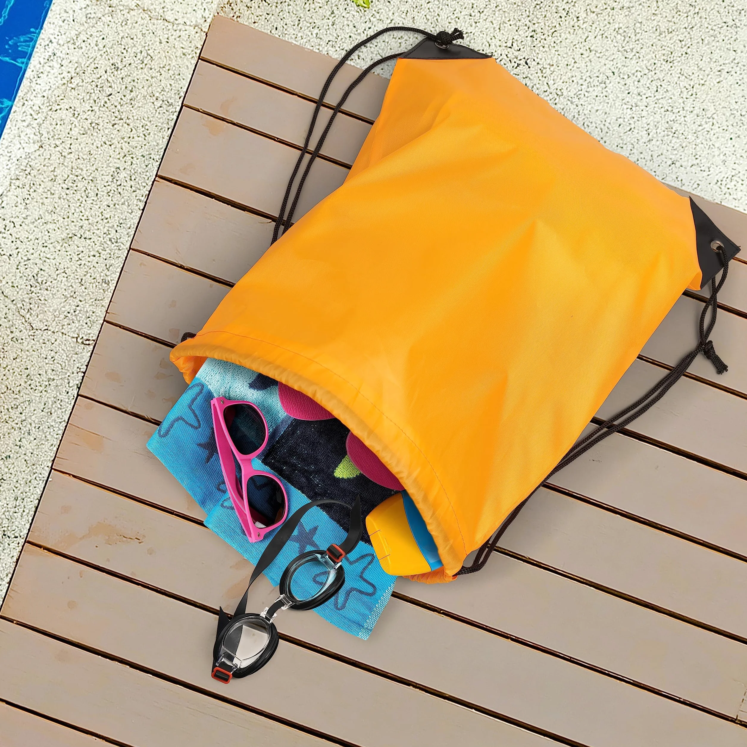 Bramble 8 Sacs à Cordon, 8 Couleurs (43x34cm) - Coins Renforcés - Tissu Polyester Résistant - Sport, Gym, École, Piscine, Plage pour Enfants & Adultes