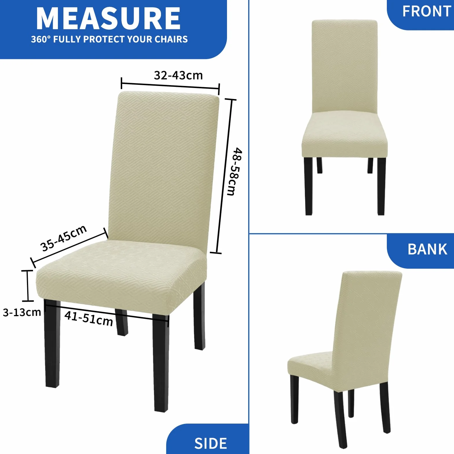 Ystyle Housse De Chaise 6 Pièces, Housse Chaise Salle À Manger Moderne Élastique, Beige Clair