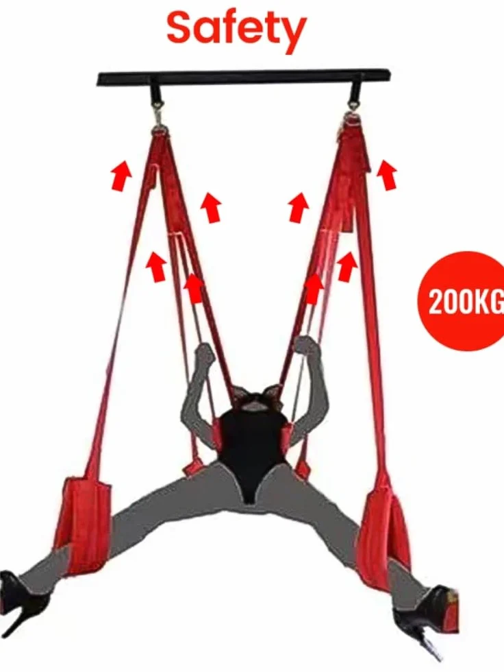Yoga Sling Swing Set 𝖘𝖊𝖝 𝖇𝖔𝖓𝖉𝖆𝖌 𝖊, 360° Swivel Ṣéx Ṣwìng Yoga Exercise Lanyard with Holder