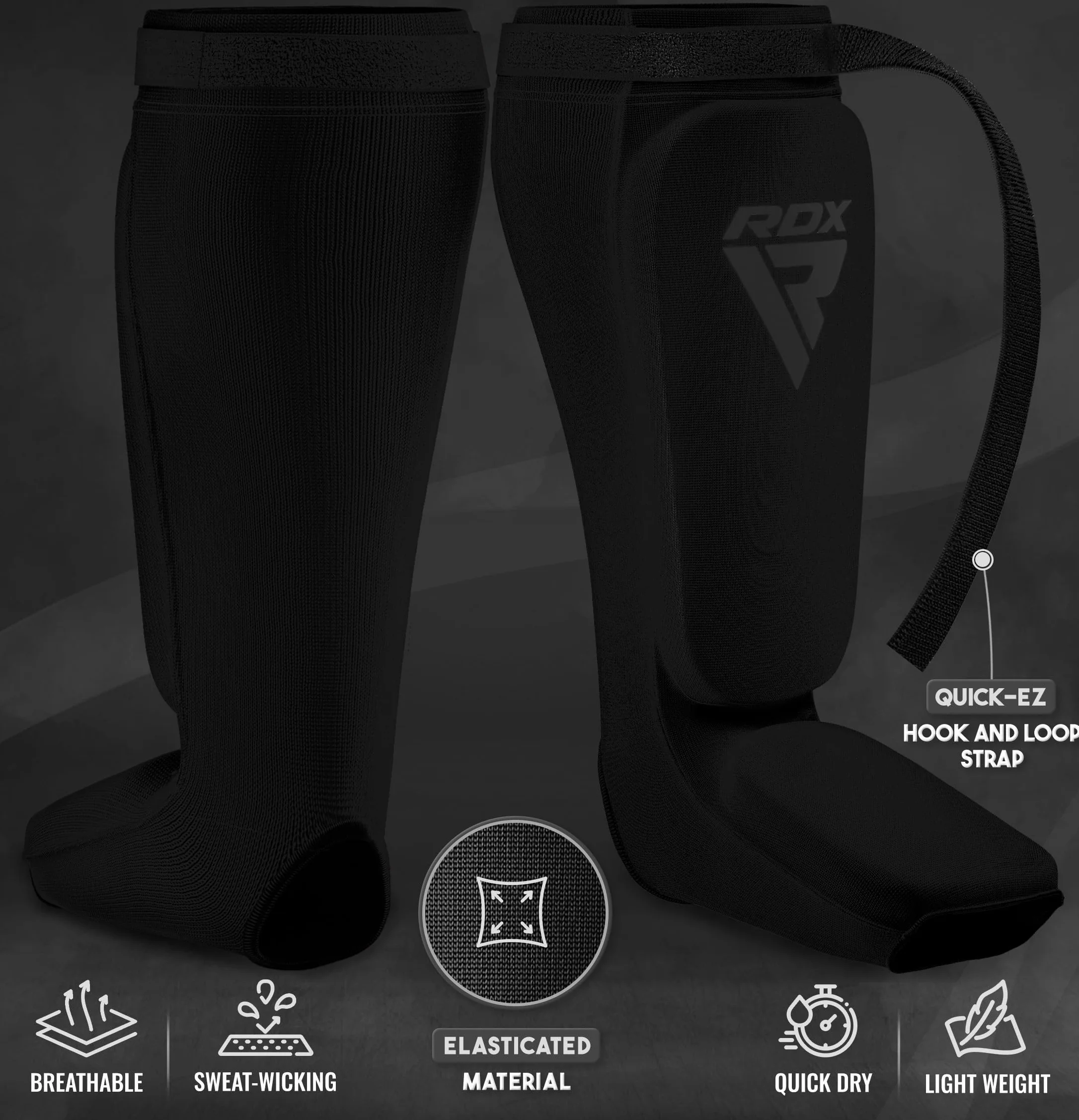 RDX Protège Tibias pour Kickboxing Muay Thai D’entraînement, MMA Jambe Tibia Protection, Approuvé par SATRA, Shin Instep Guard pour Boxe Taekwondo Martiaux Art Sparring BJJ Karate, Homme Femme