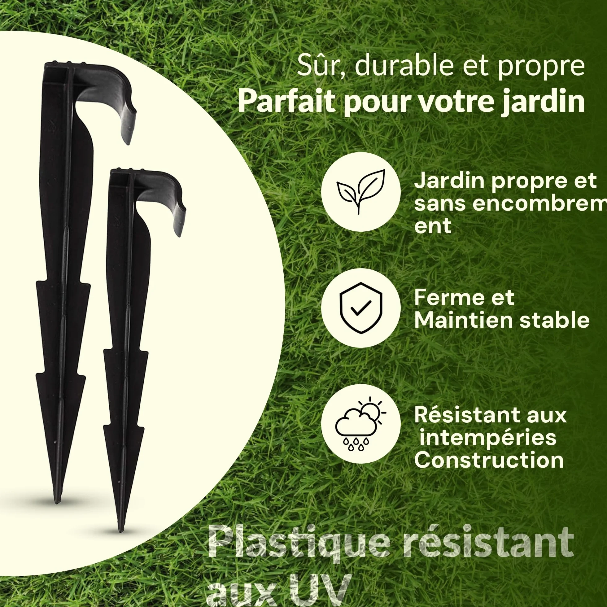 GARDENIX Lot de 100 AquaPEG piquets de Fixation pour Ligne d'égouttement